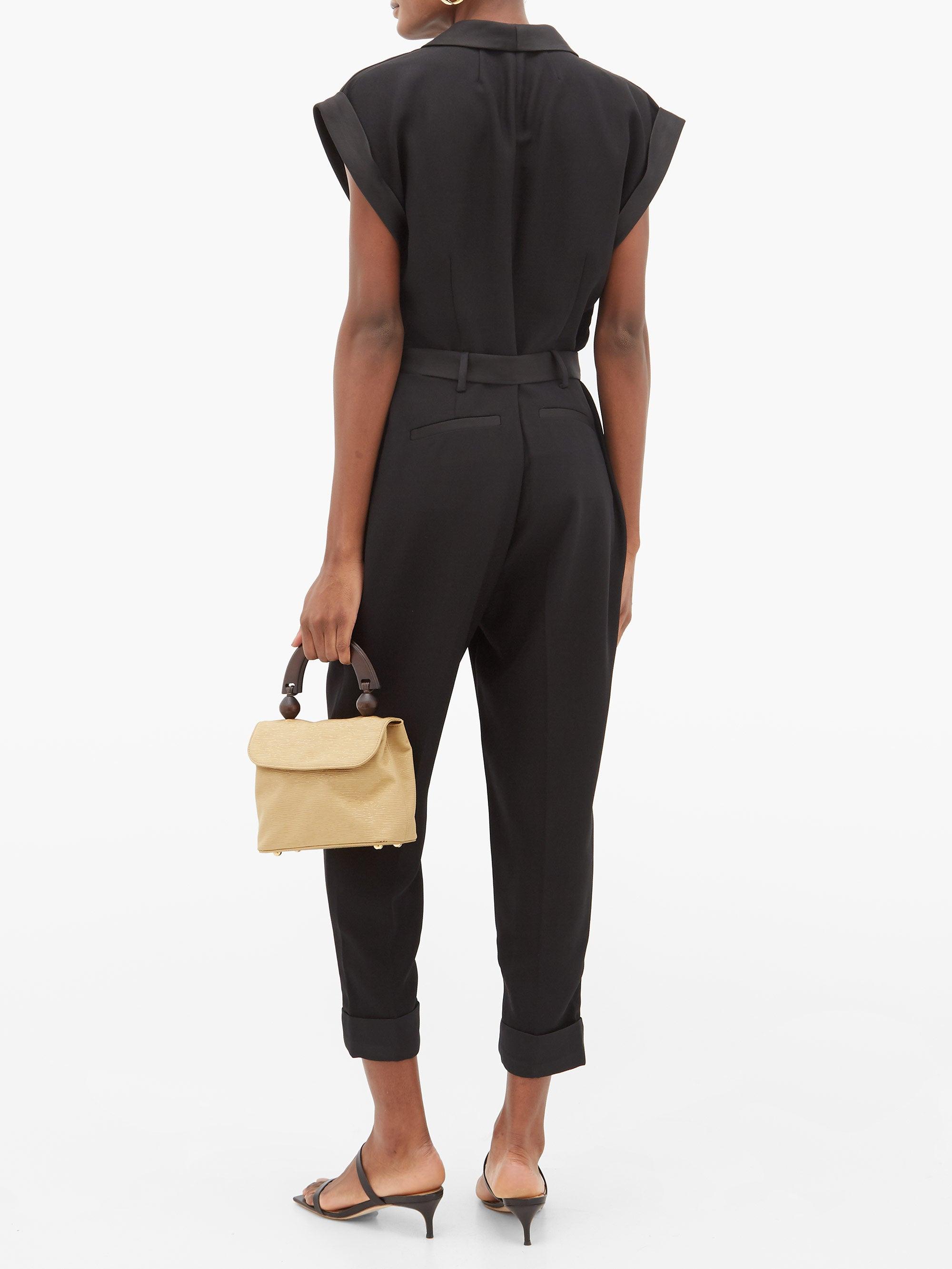 FRAME Synthetic Tuxedo Jumpsuit in Black Save 88 Lyst