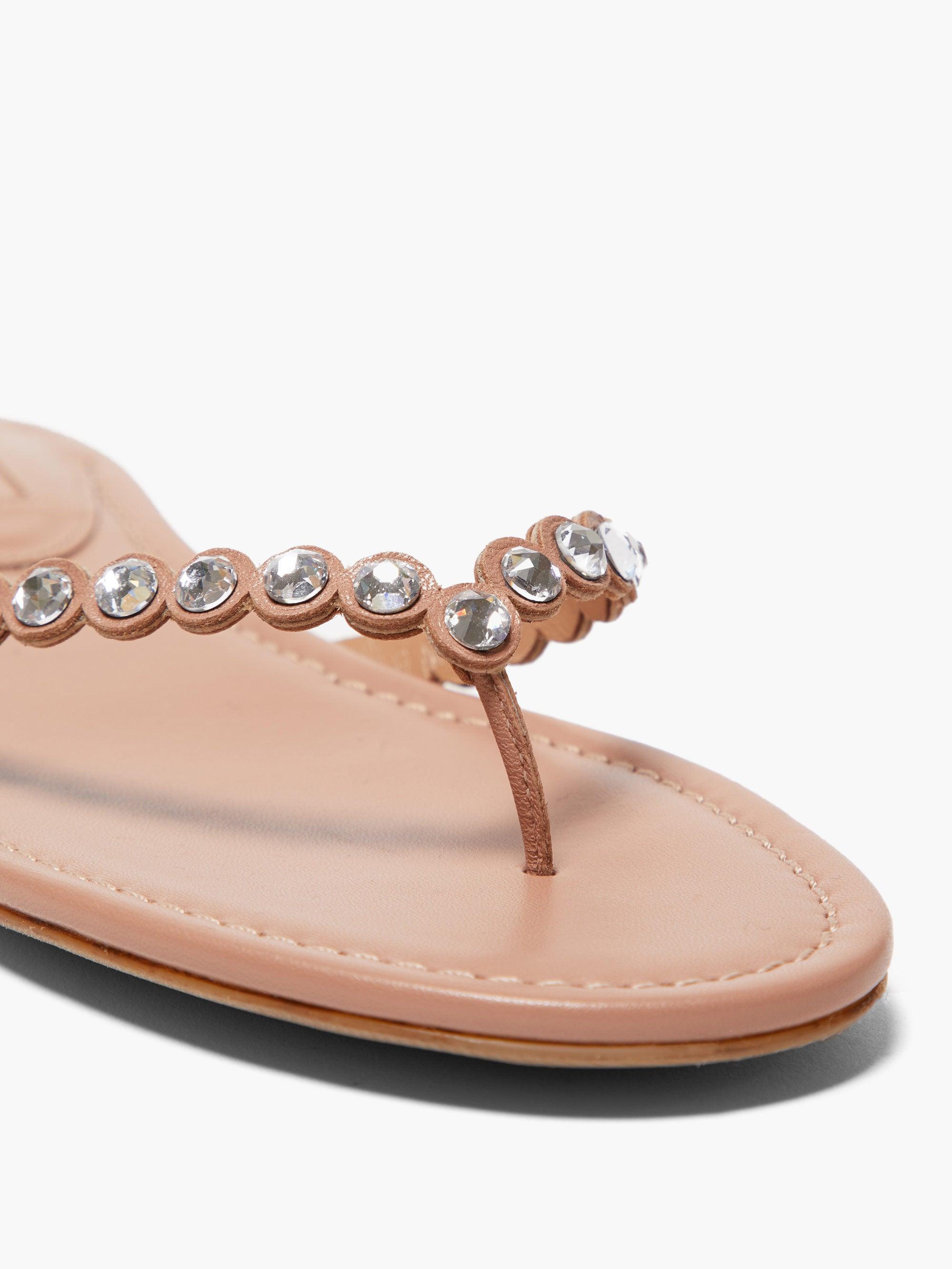 Aquazzura Tequila Crystal-embellished Leather Sandals - Lyst