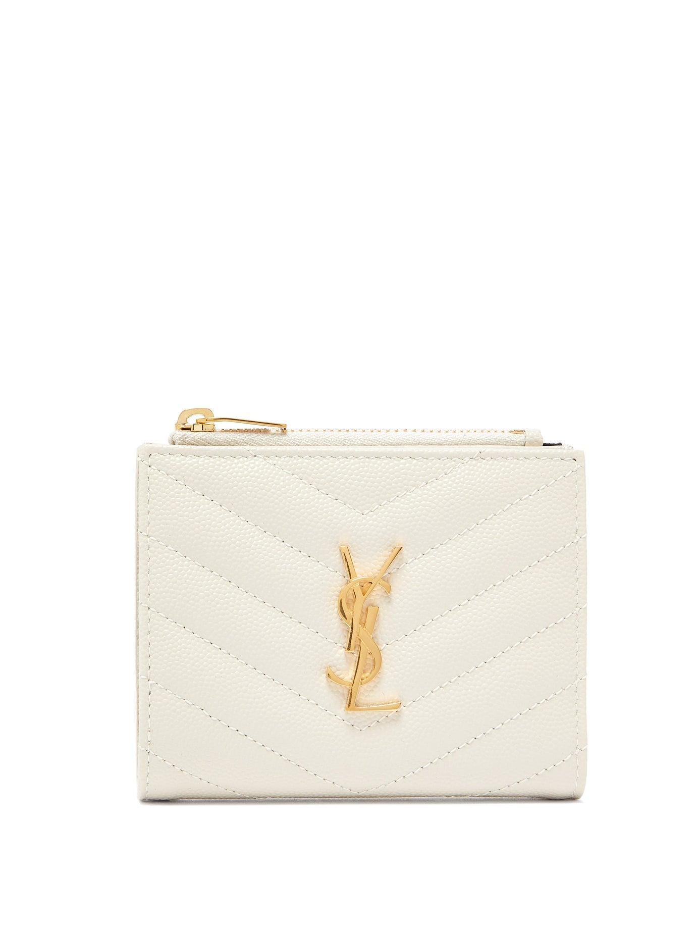 ysl white wallet