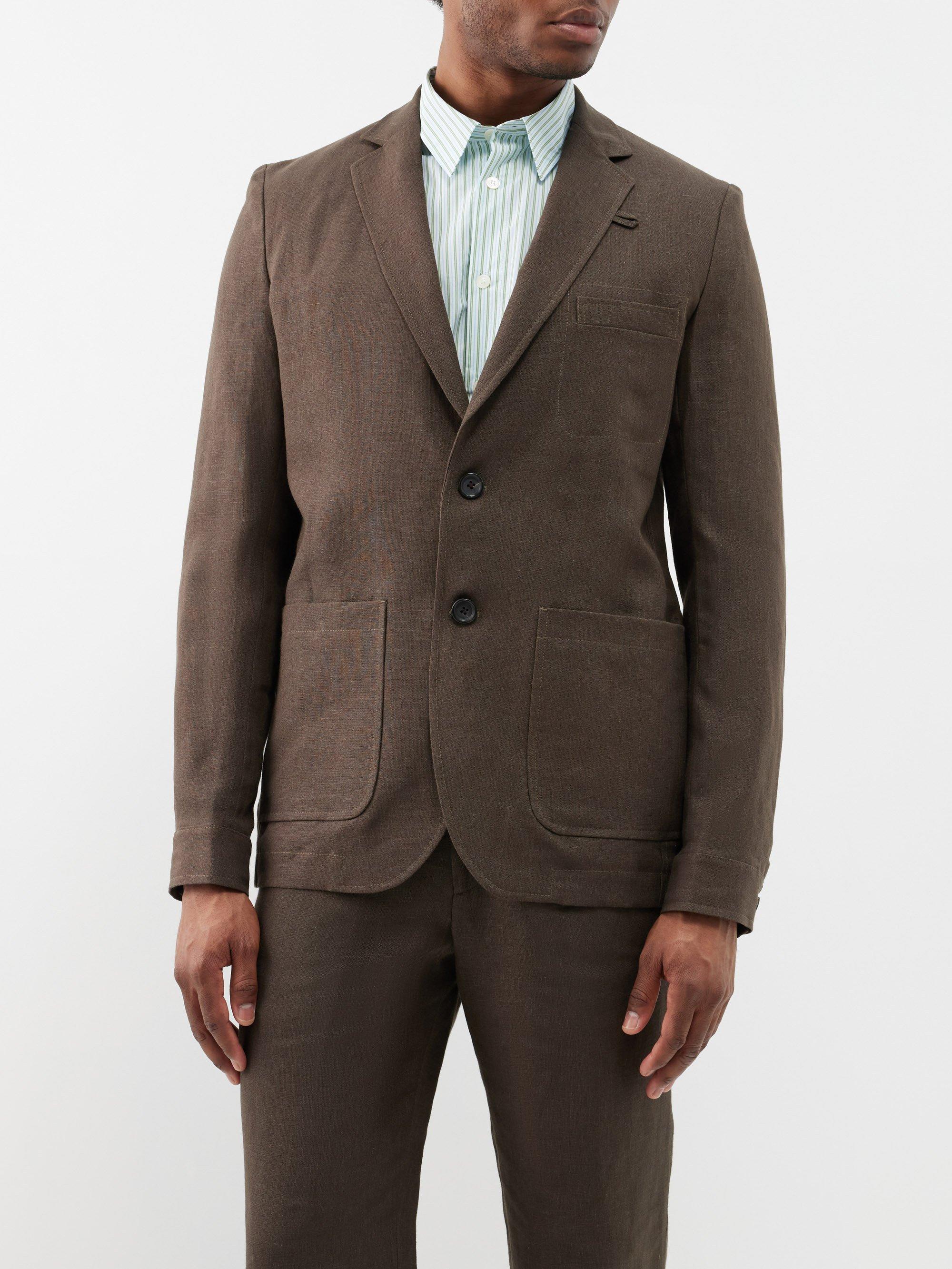 Oliver Spencer Theobald Oakes Linen Suit Jacket in Gray for Men | Lyst
