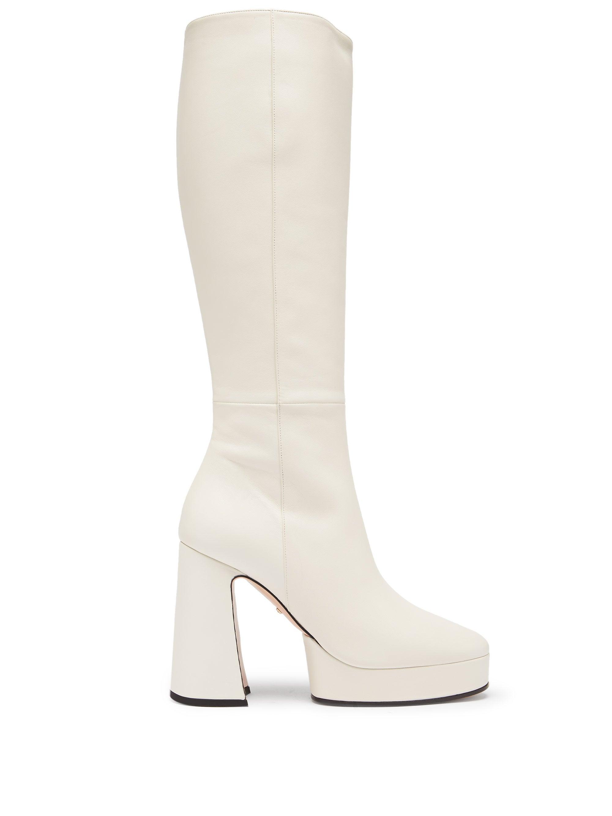 Gucci Madame Leather Knee-high Platform Boots | Lyst