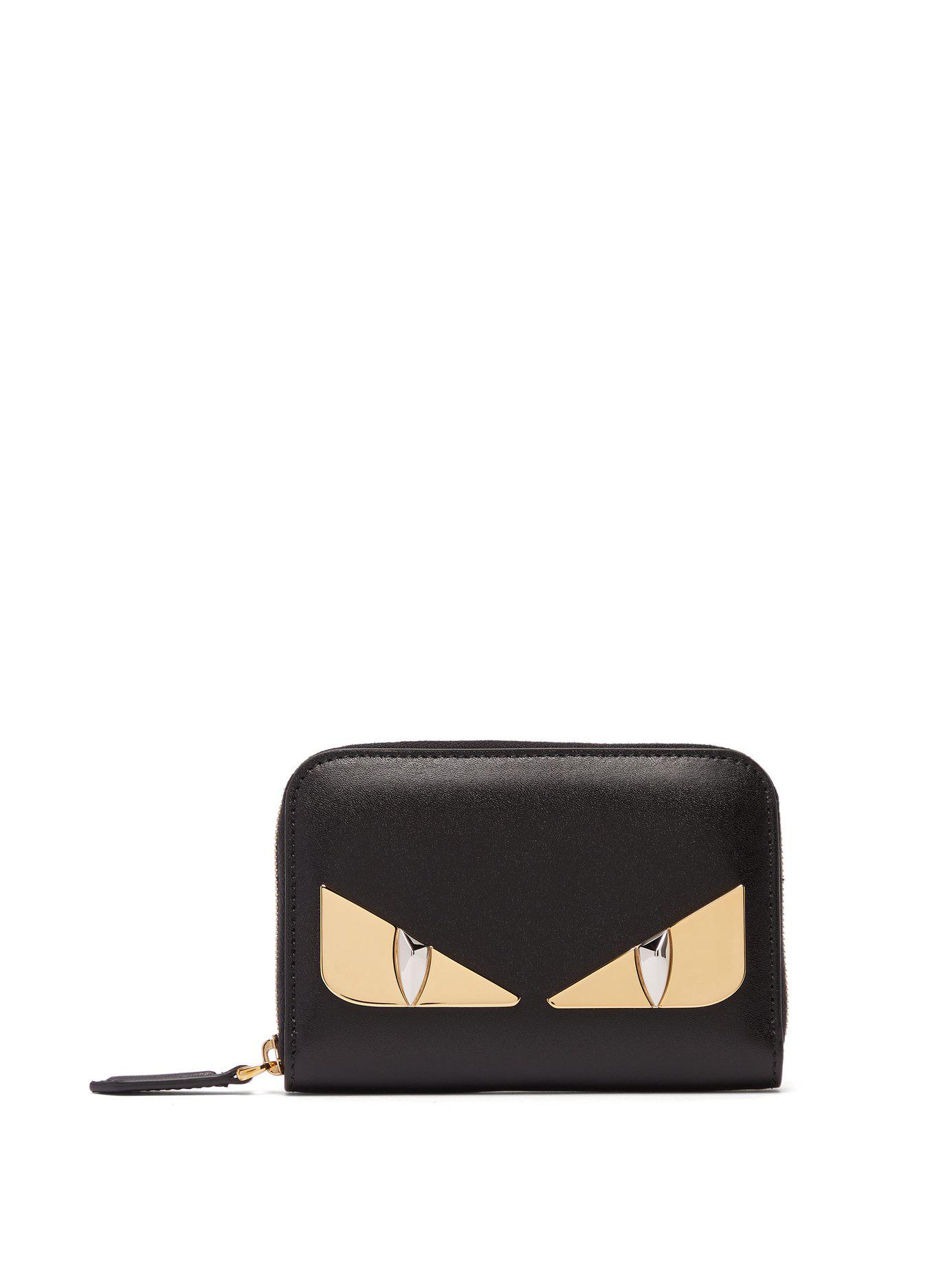 Fendi Bag Bugs Leather Cardholder in Black for Men