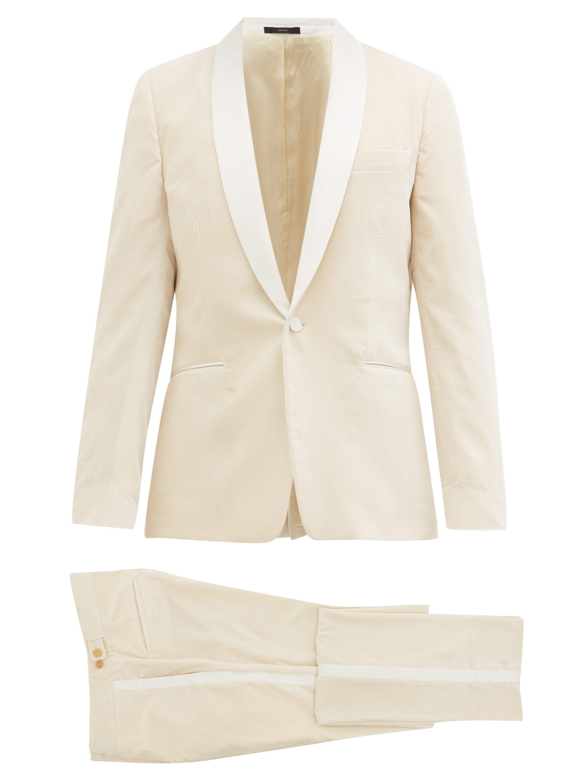 Paul Smith Satin-lapel Soho-fit Velvet Two-piece Suit in Cream (Natural)  for Men | Lyst