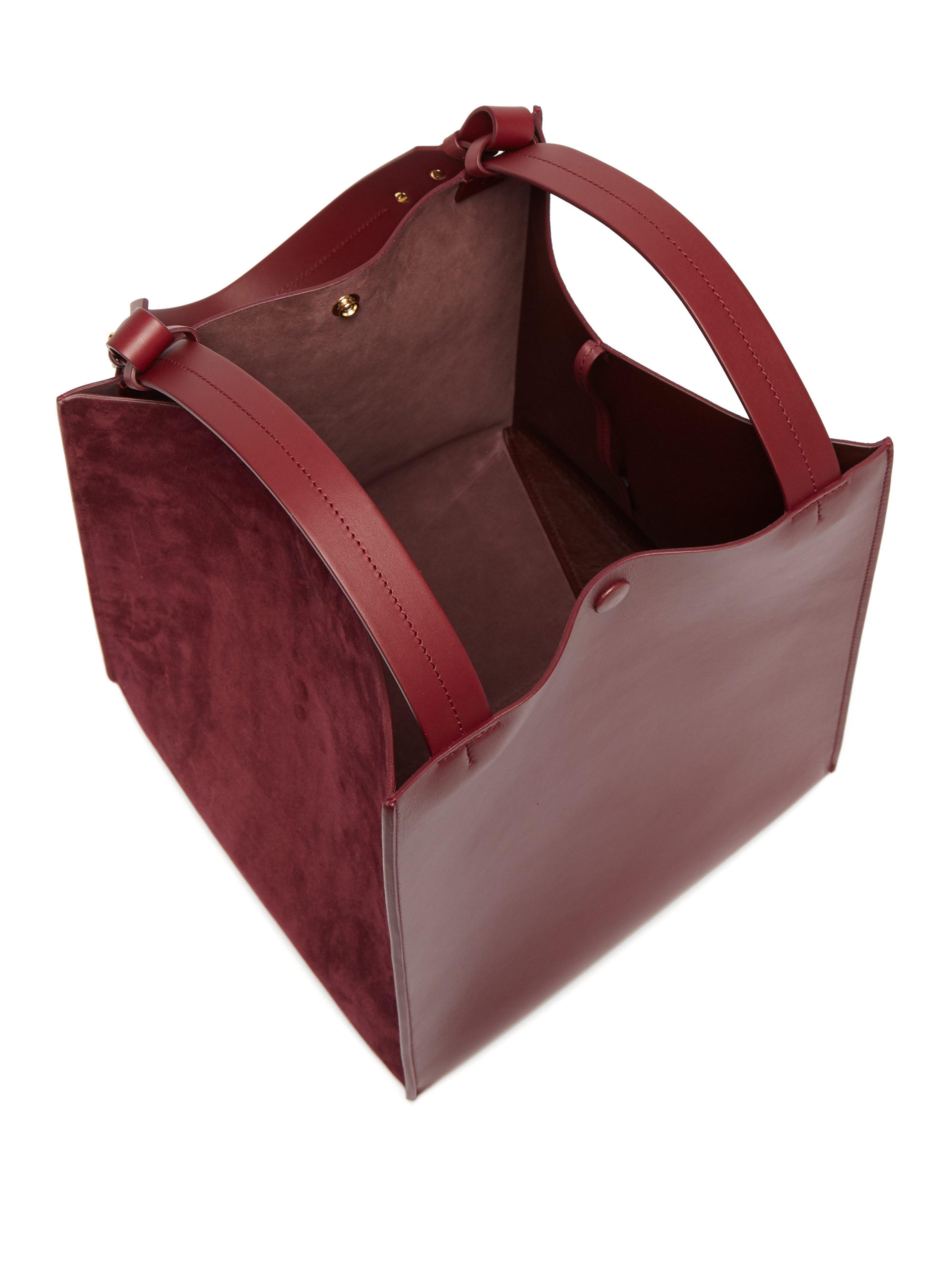 Cube Leather And Suede Tote Bag