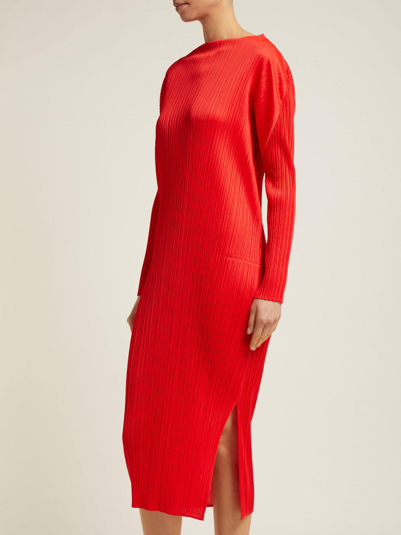 issey miyake red dress