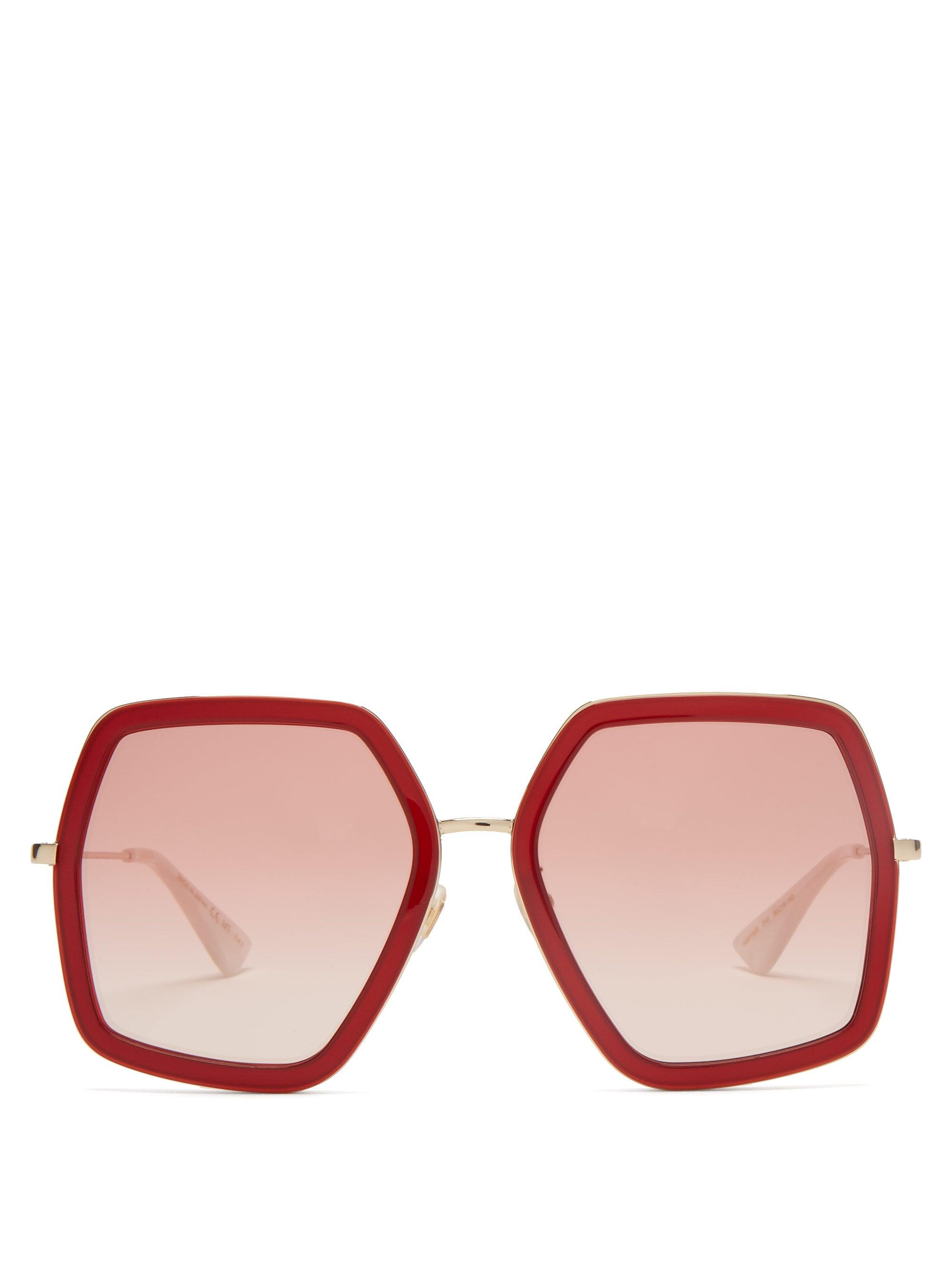 gucci eyewear hexagonal frame glasses