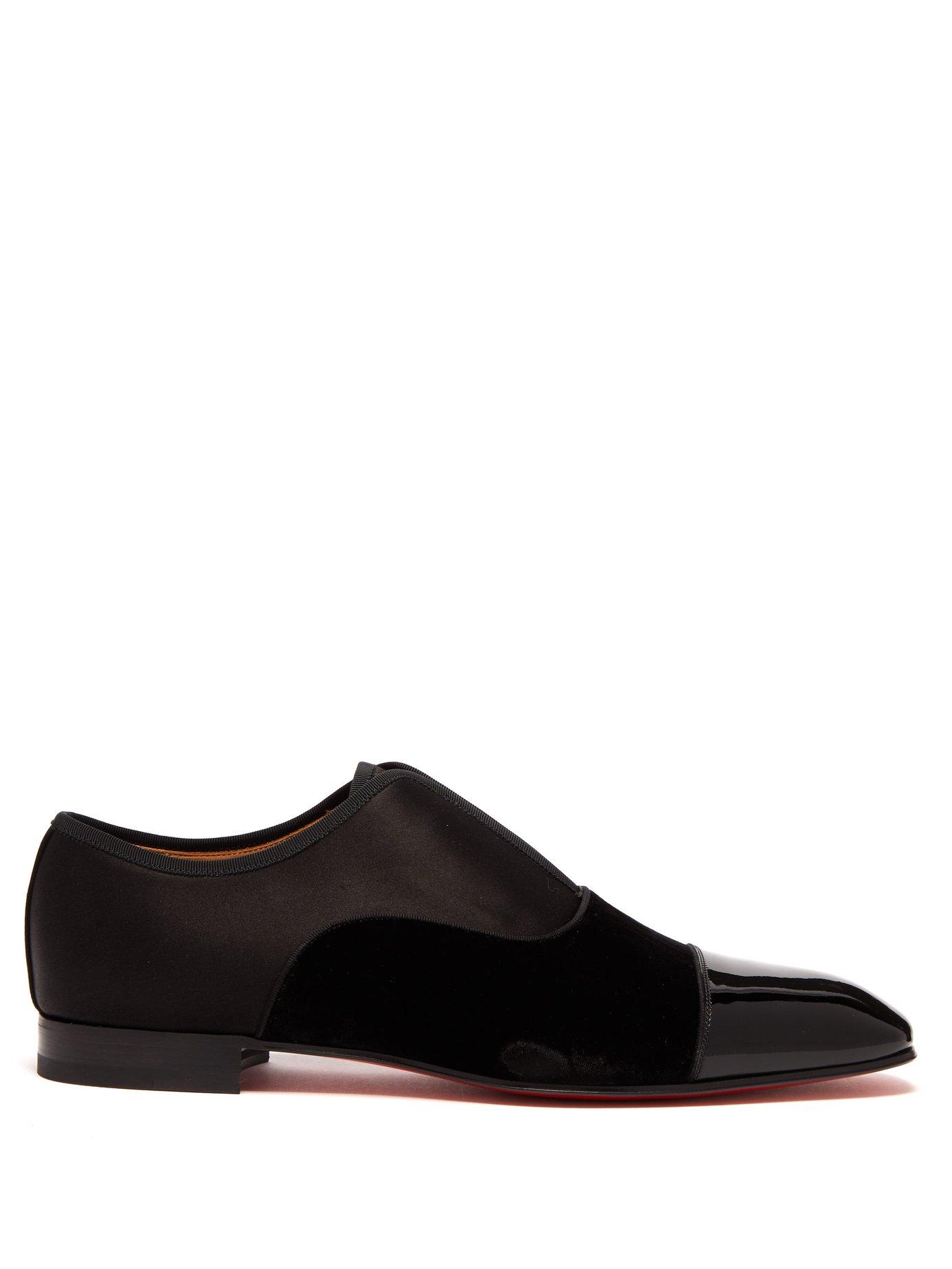 Christian Louboutin Alpha Male Satin And Patent Leather Dress Shoes in  Black for Men