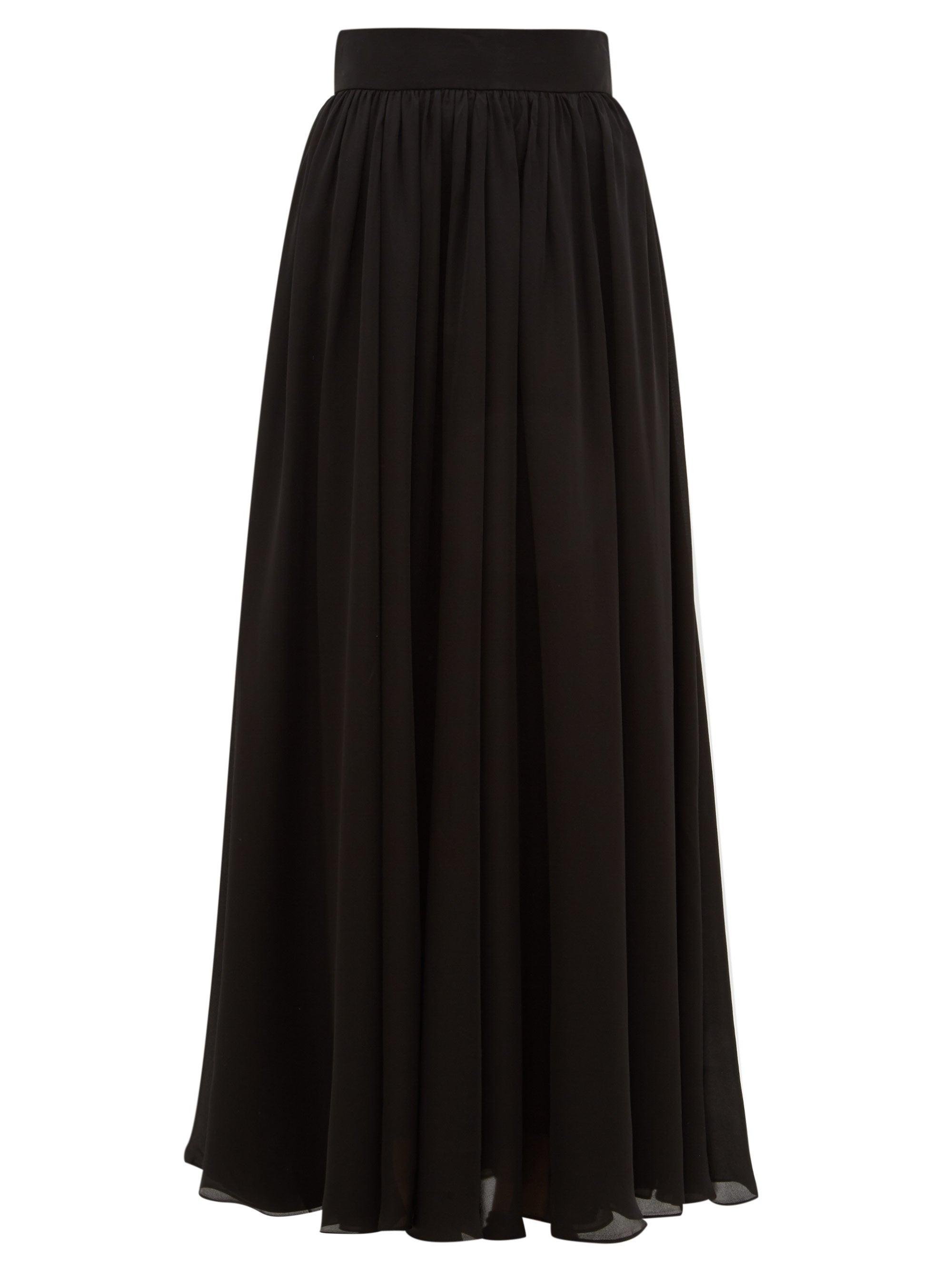 Zimmermann Super Eight Silk-charmeuse Maxi Skirt in Black - Lyst