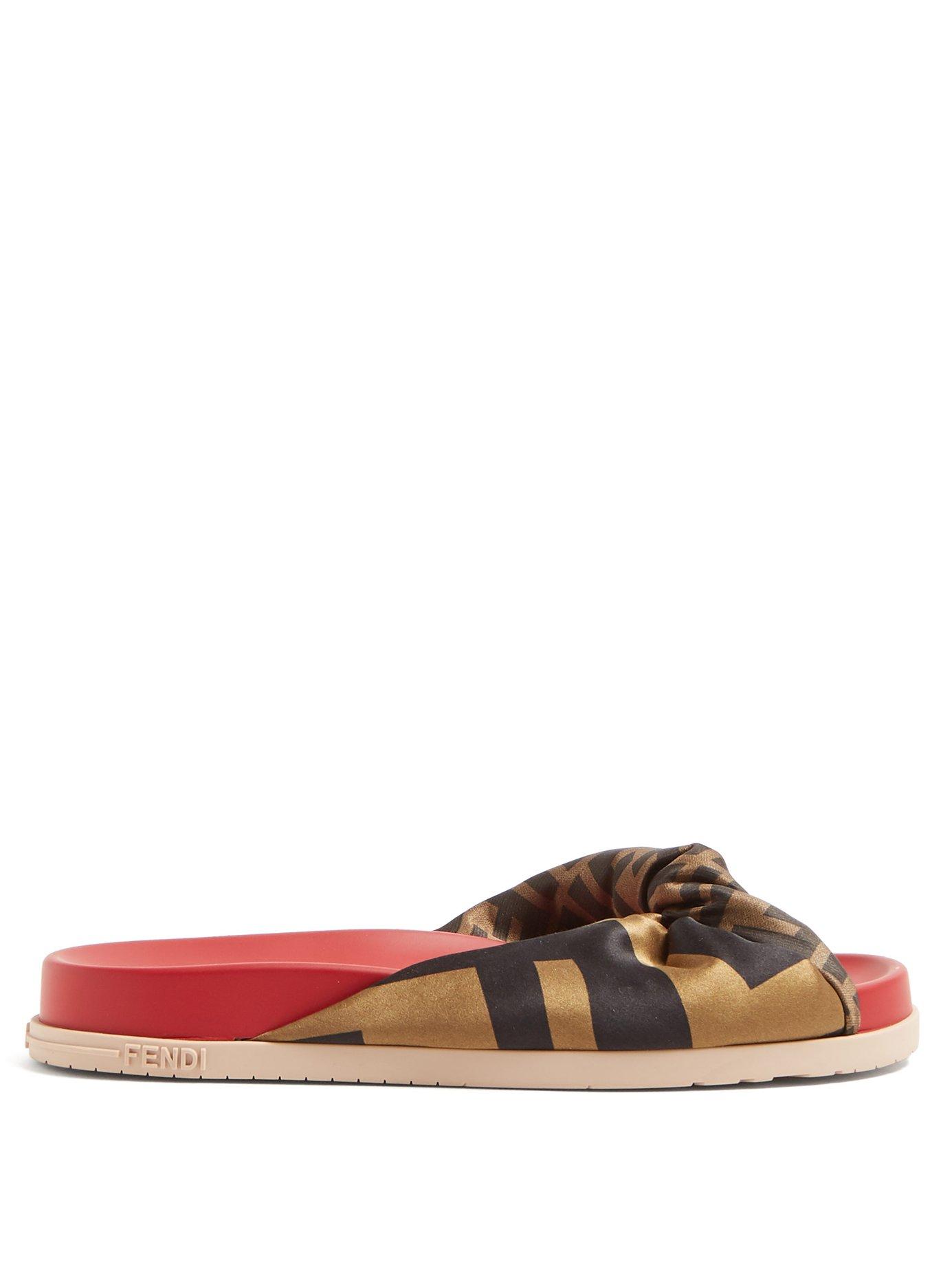fendi ff fabric slides