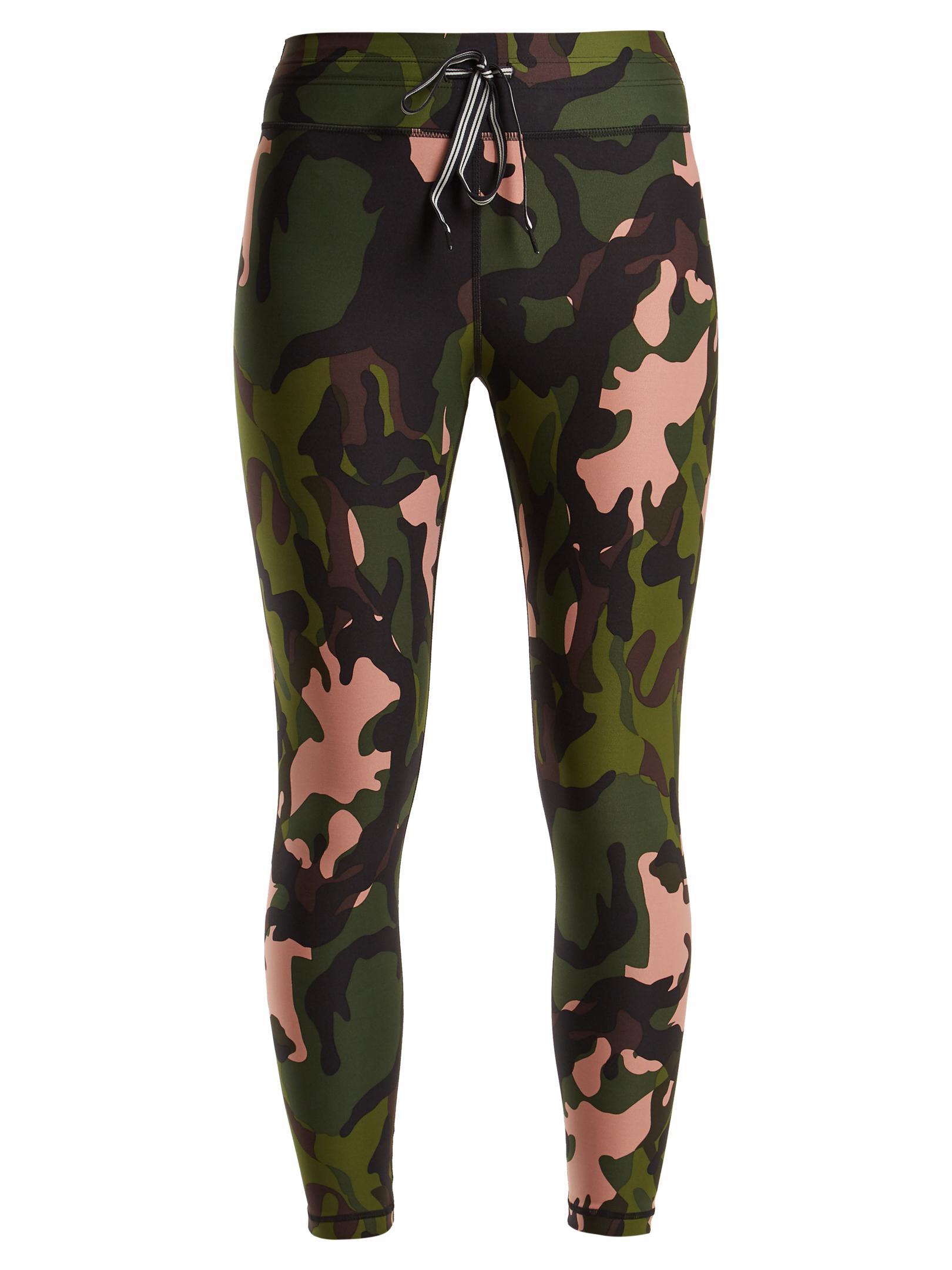 Slacks and Chinos Leggings The Upside Synthetic Camo Midi Leggings in Green Womens Clothing Trousers 