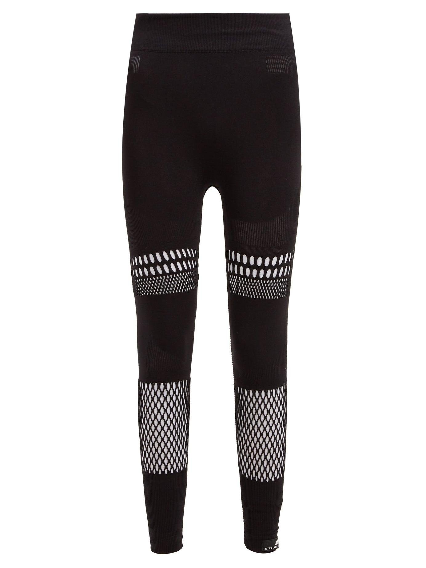 adidas By Stella McCartney Warp Knit Laser-cut Leggings in Black | Lyst
