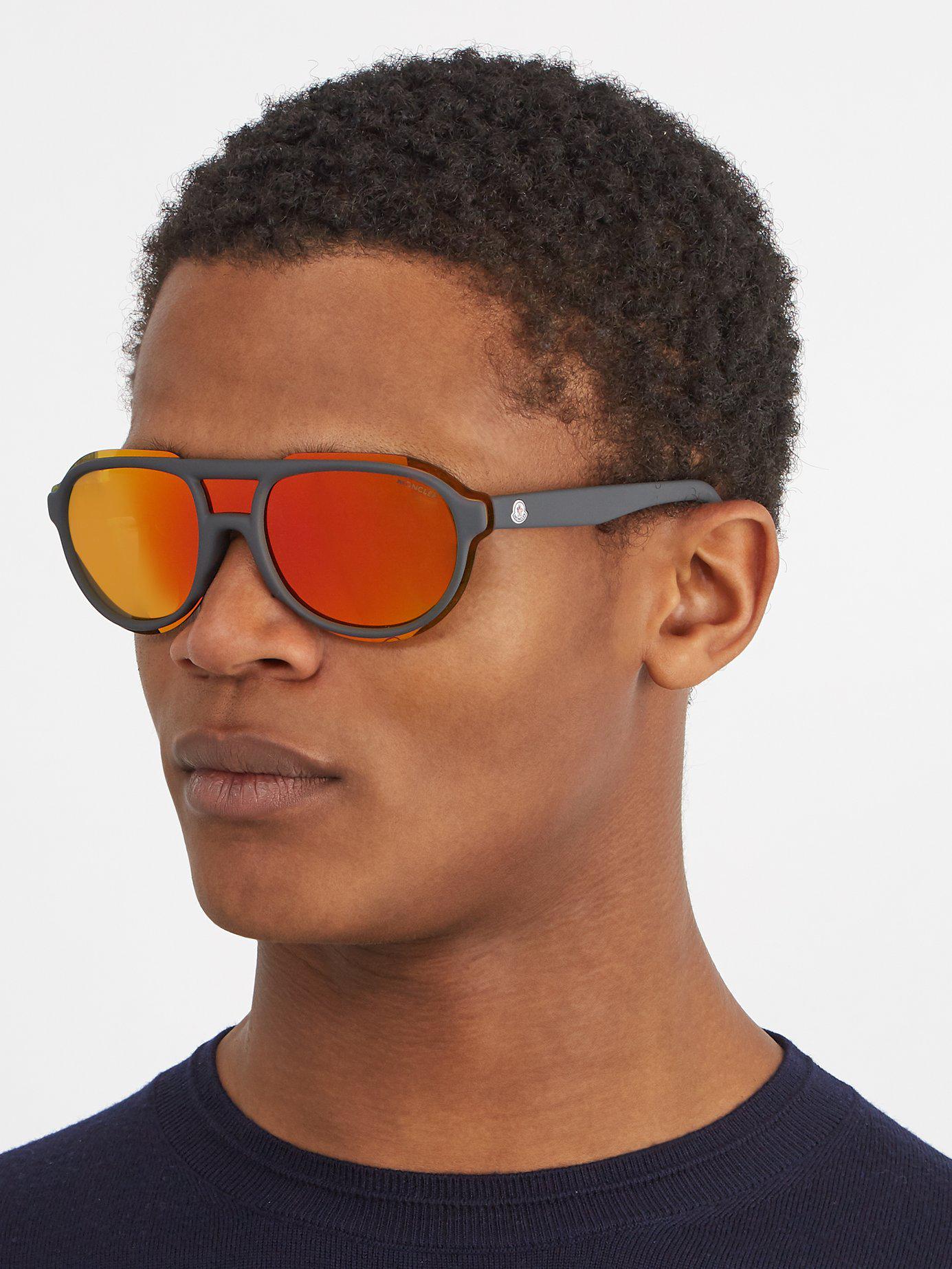 Moncler D Frame Acetate Sunglasses in Grey (Gray) for Men - Lyst