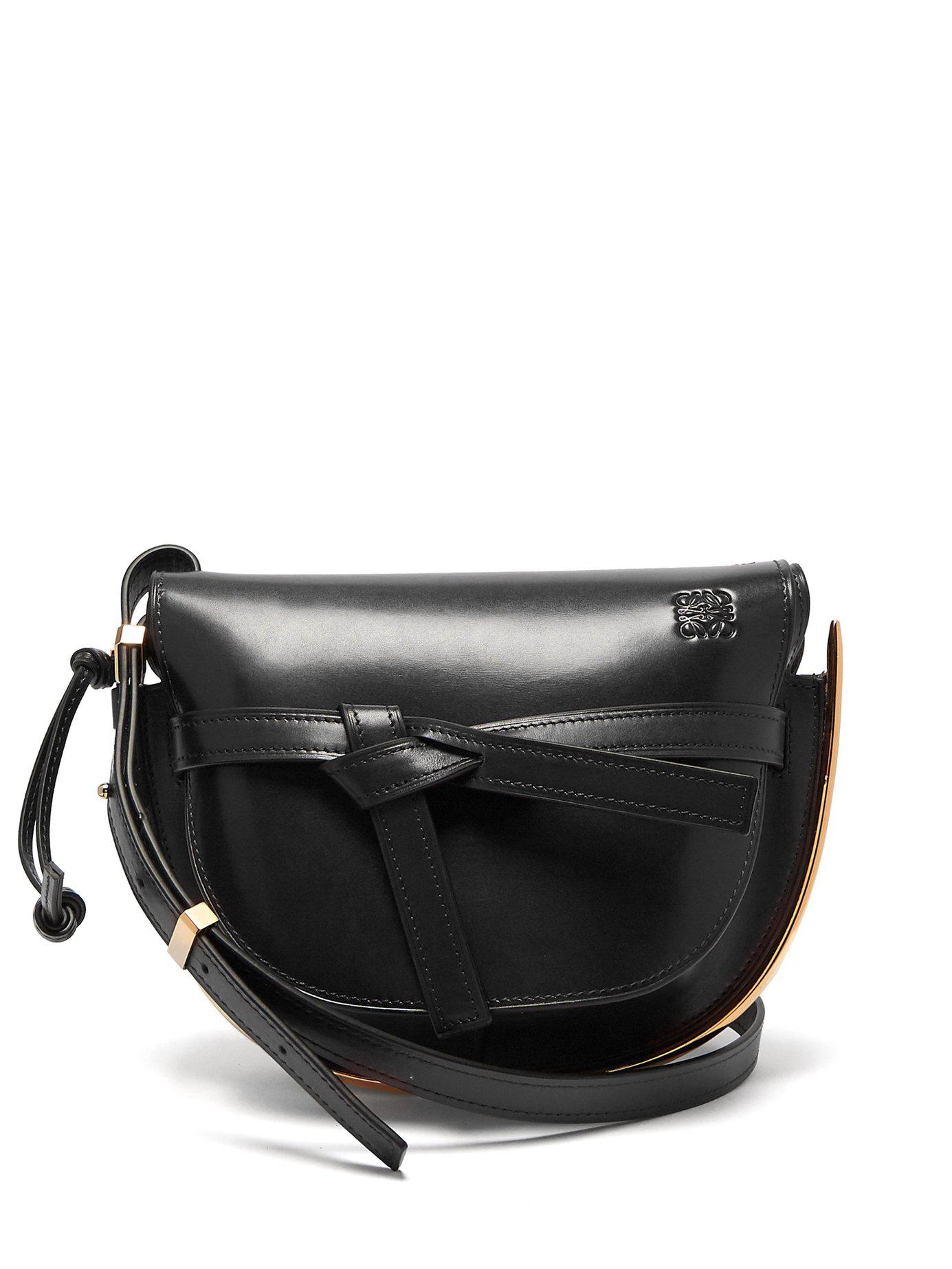 Loewe Gate Small Embellished Texturedleather Shoulder Bag in Black Lyst
