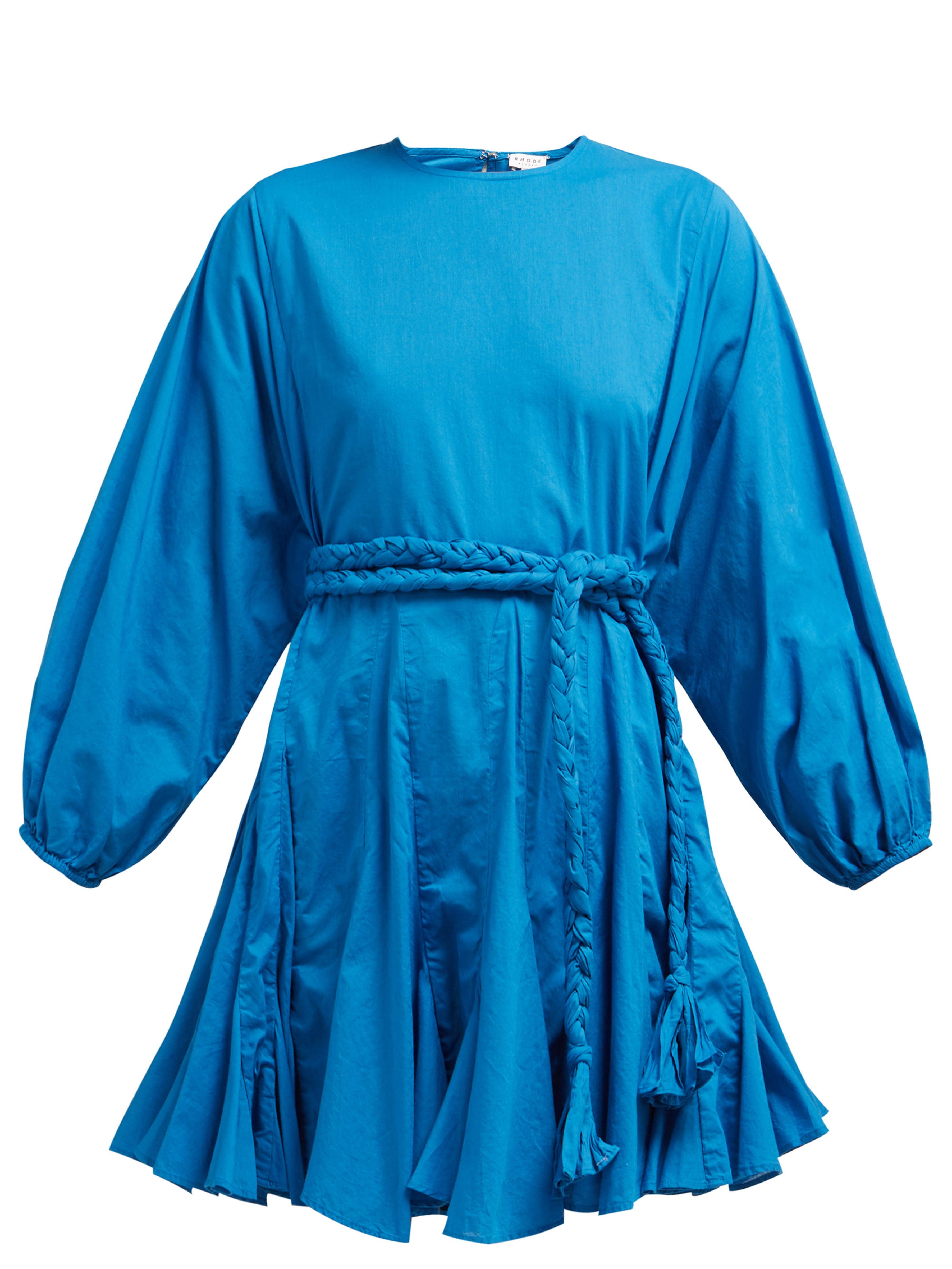RHODE Ella Cotton Dress in Blue - Lyst