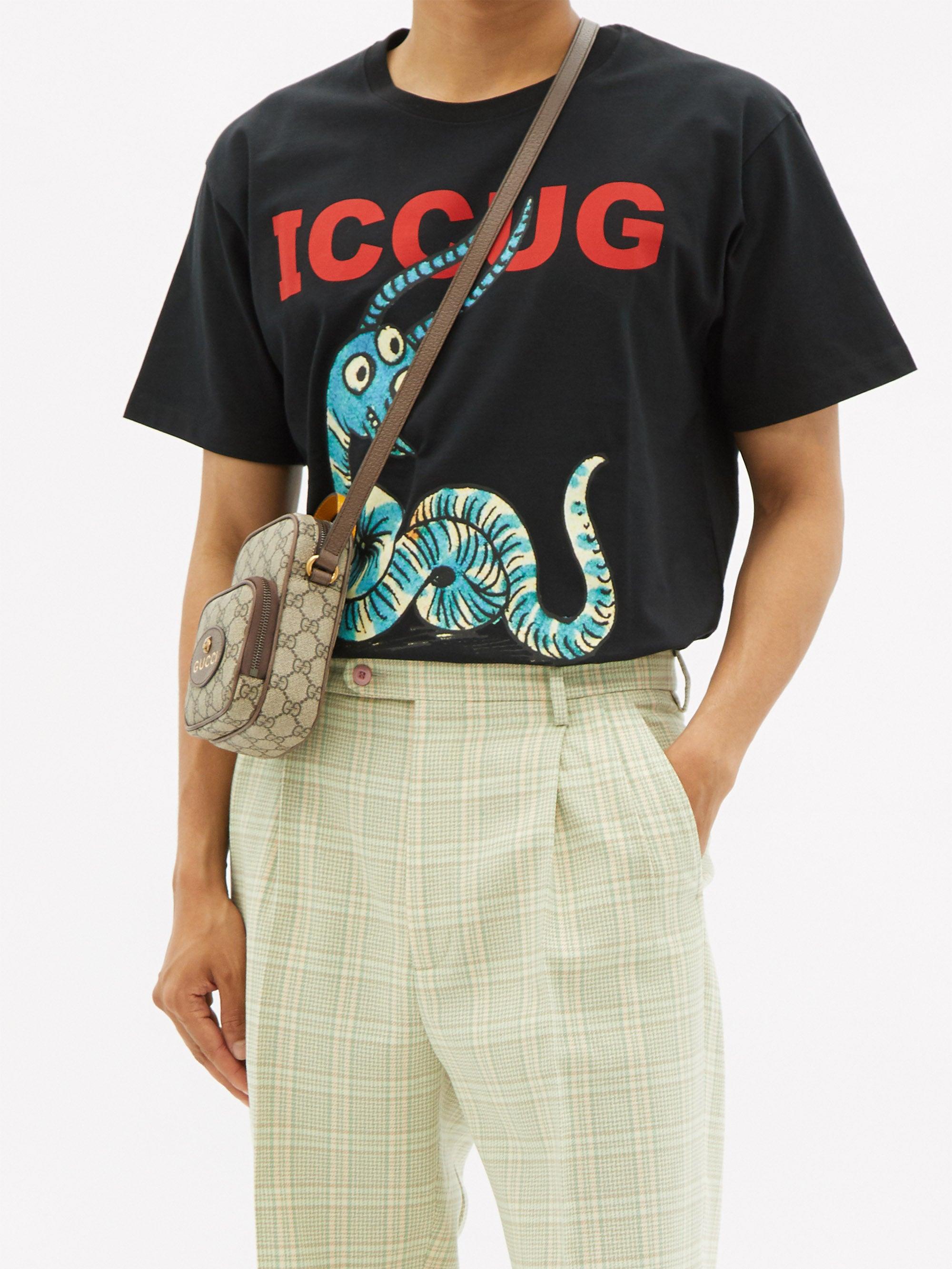 Gucci X Freya Hartas Animal-print Cotton-jersey T-shirt in Black 