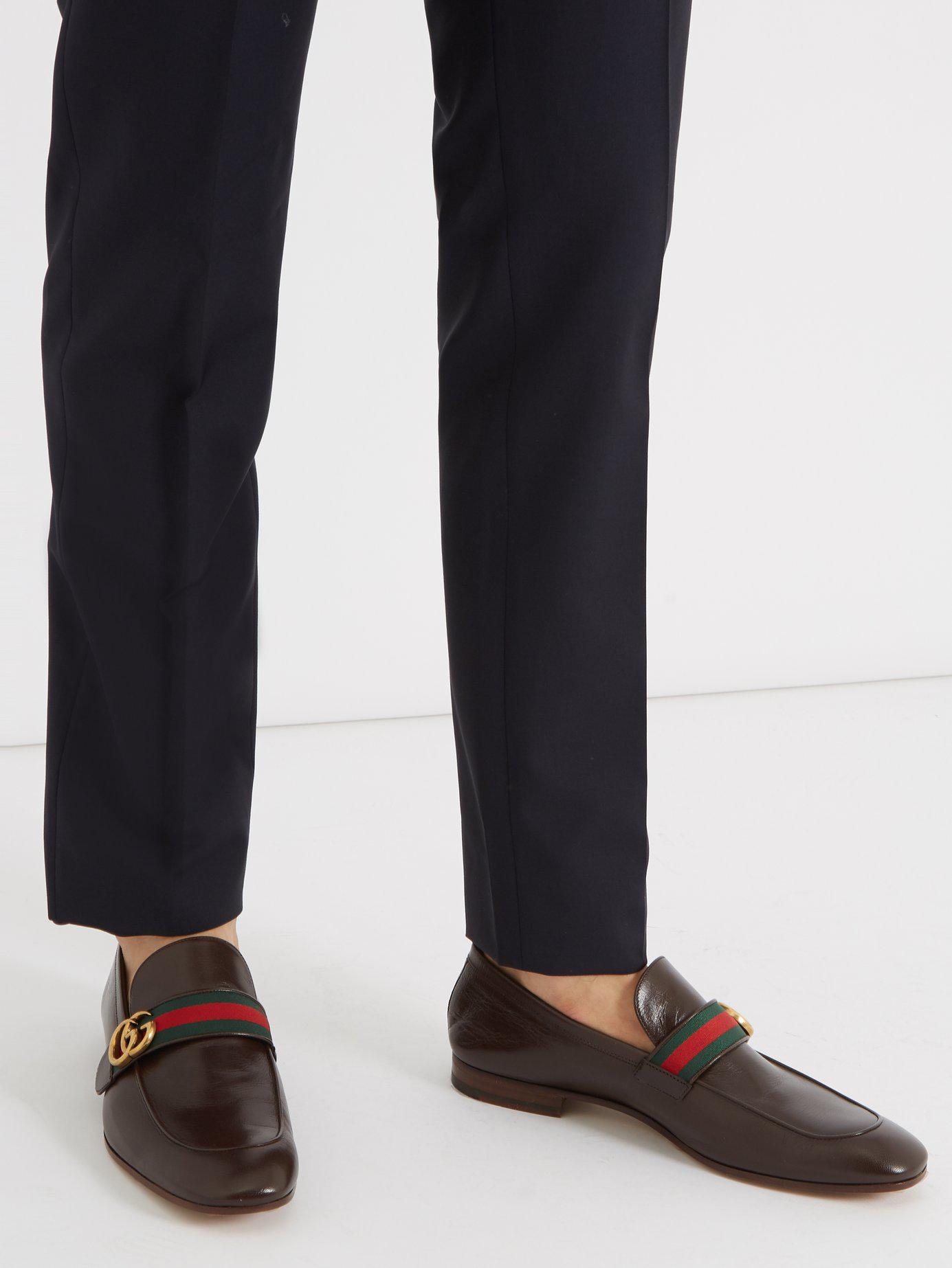 gucci donnie web leather loafer