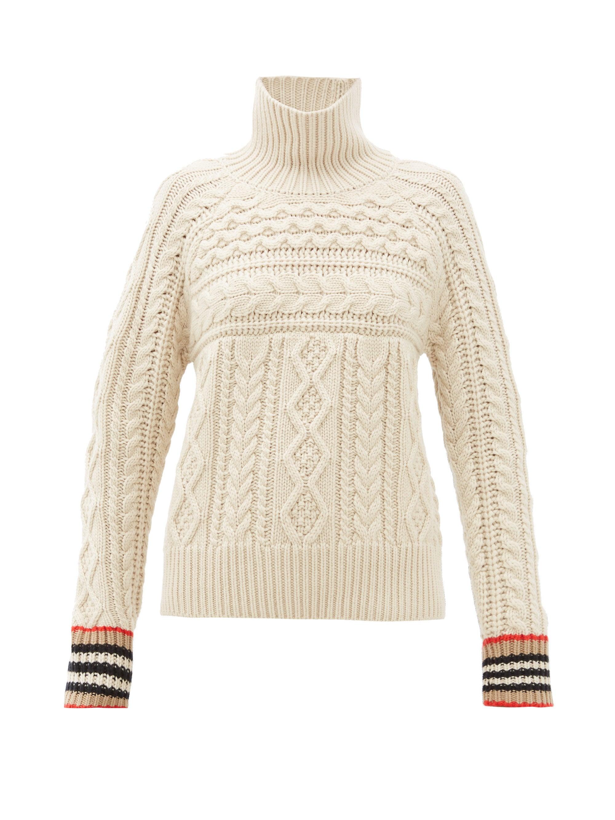 Burberry Cable-knitted Cashmere Sweater in Ivory (White) -