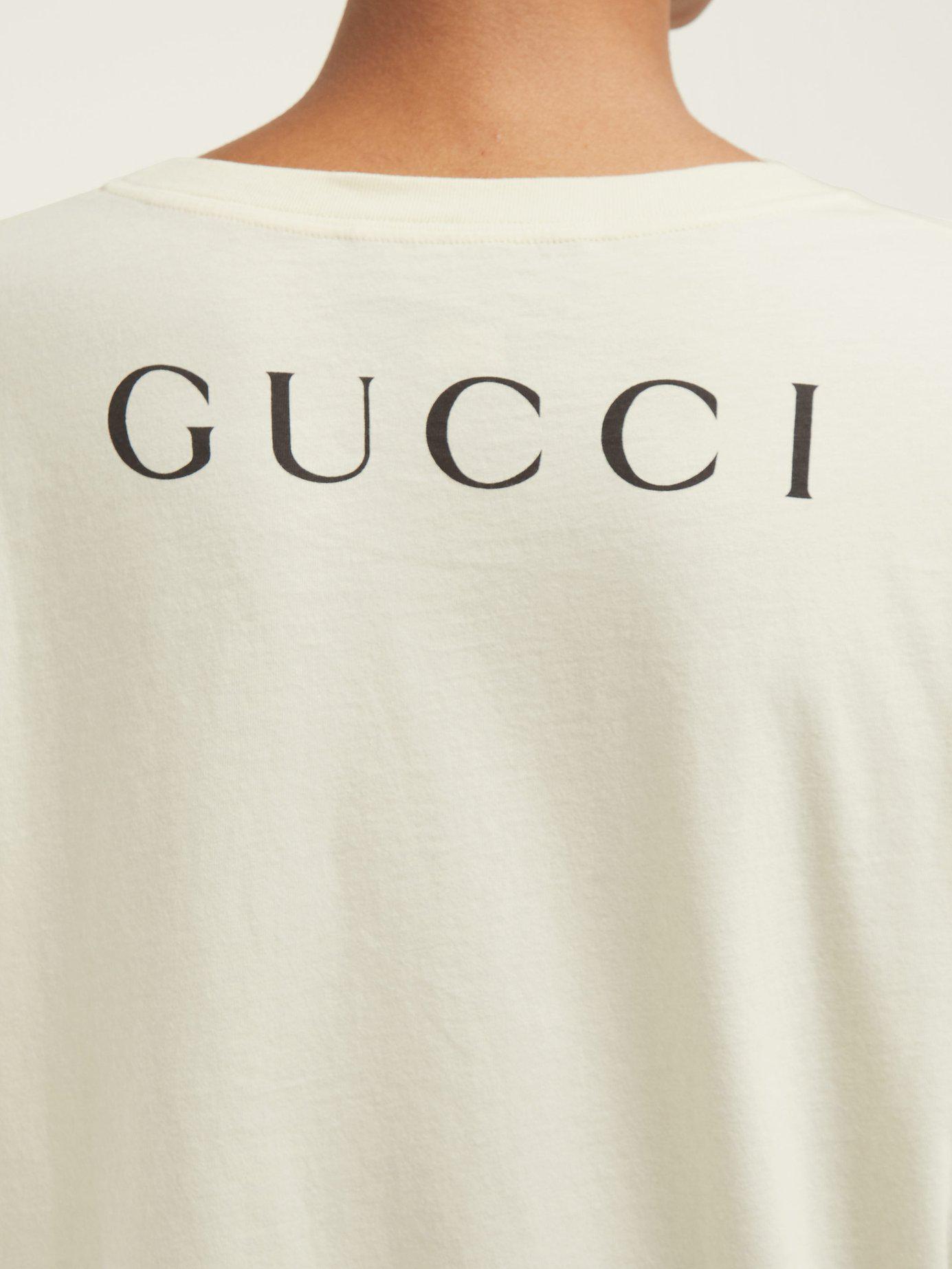 Gucci Billy Idol Printed Cotton T Shirt in White | Lyst