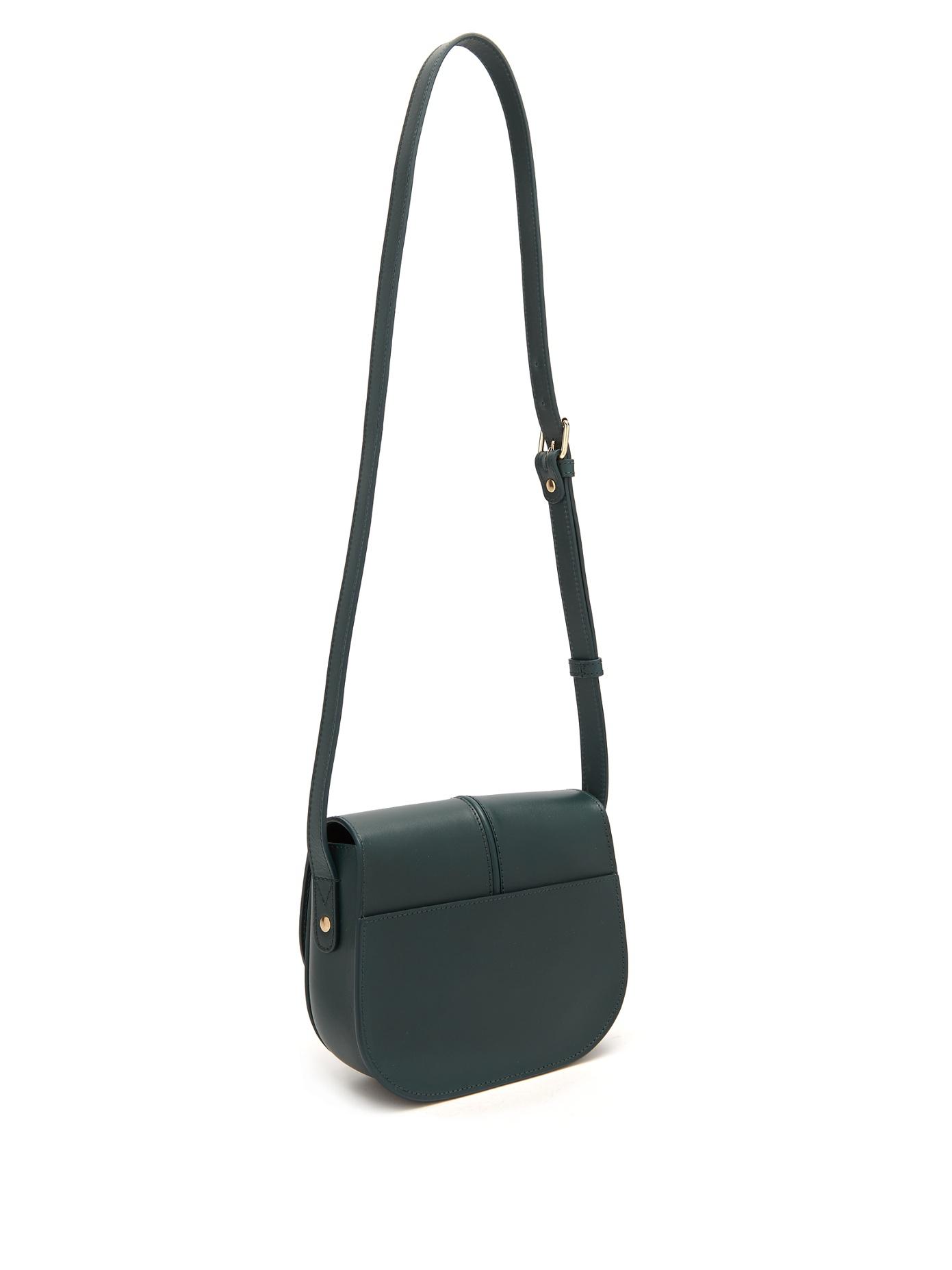 A.P.C. Betty Leather Crossbody Bag in Dark Green (Green) Lyst