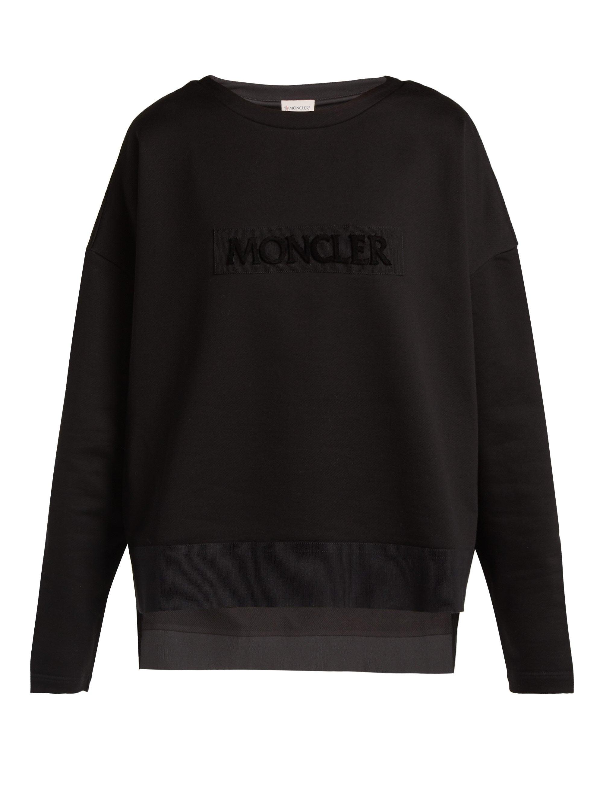 Moncler Maglia Girocollo Cotton Sweatshirt in Black - Save 62% - Lyst