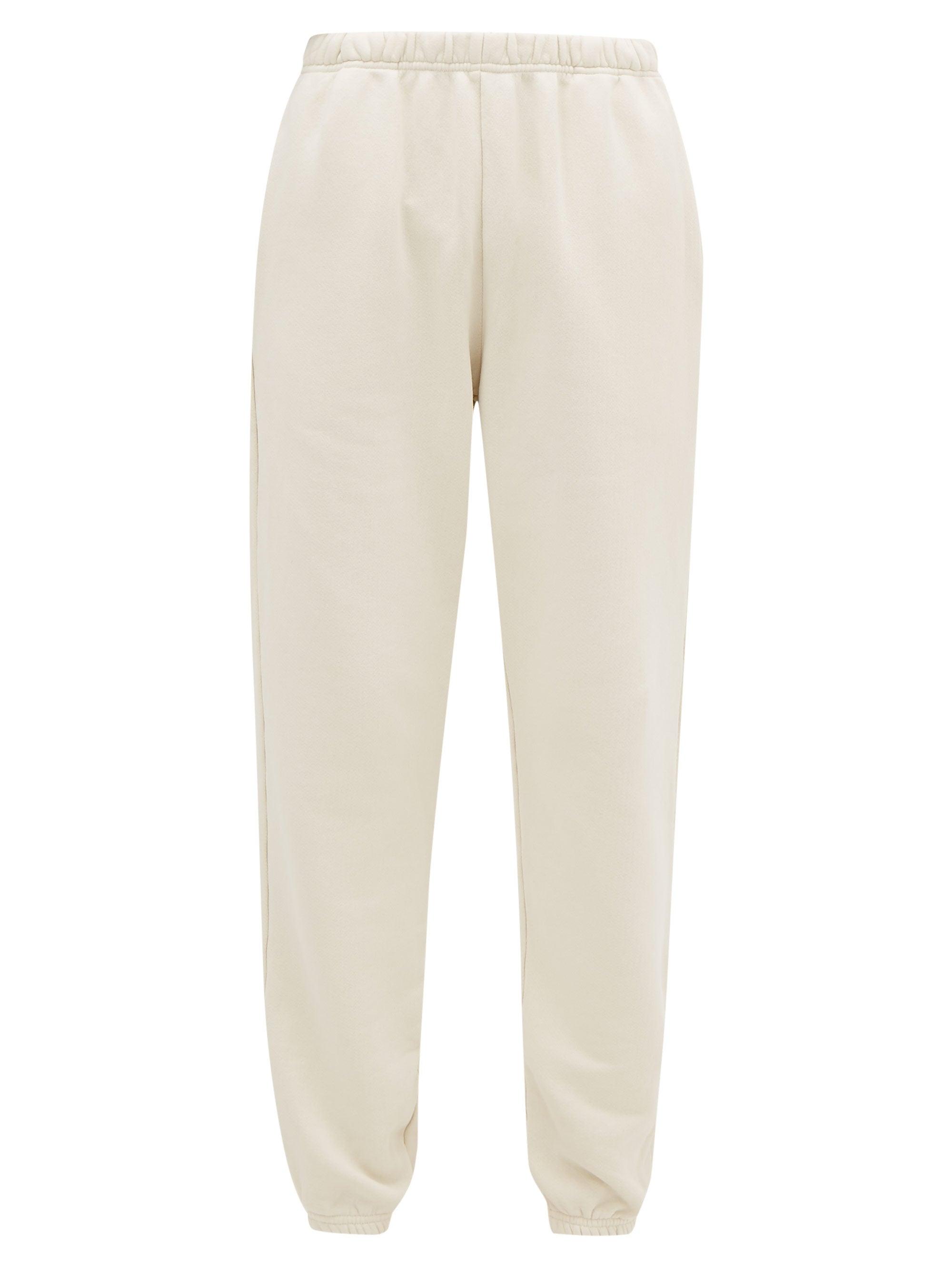Les Tien Classic Fleece-back Cotton-jersey Track Pants in Ivory (White ...