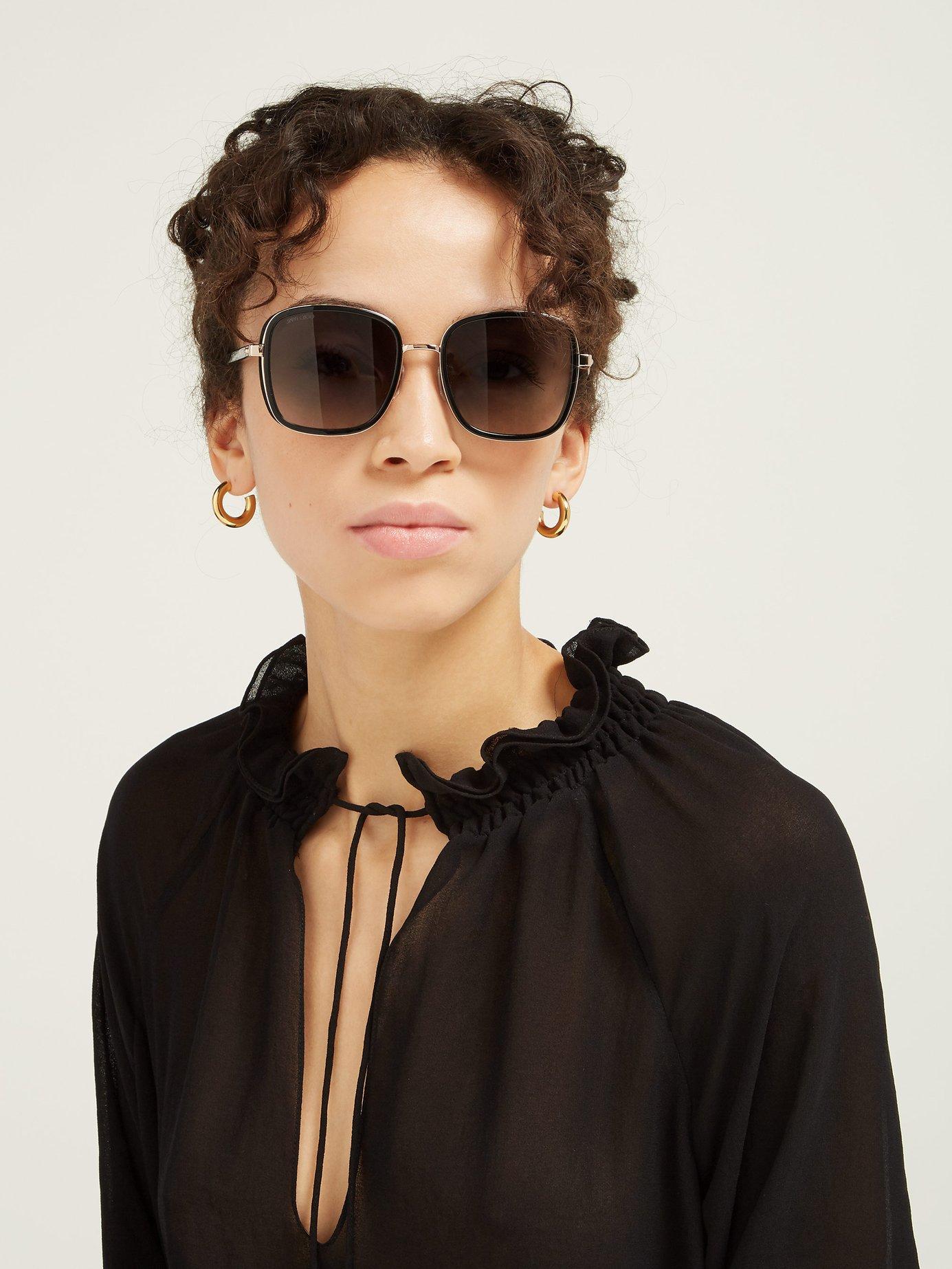 jimmy choo elva rectangle sunglasses