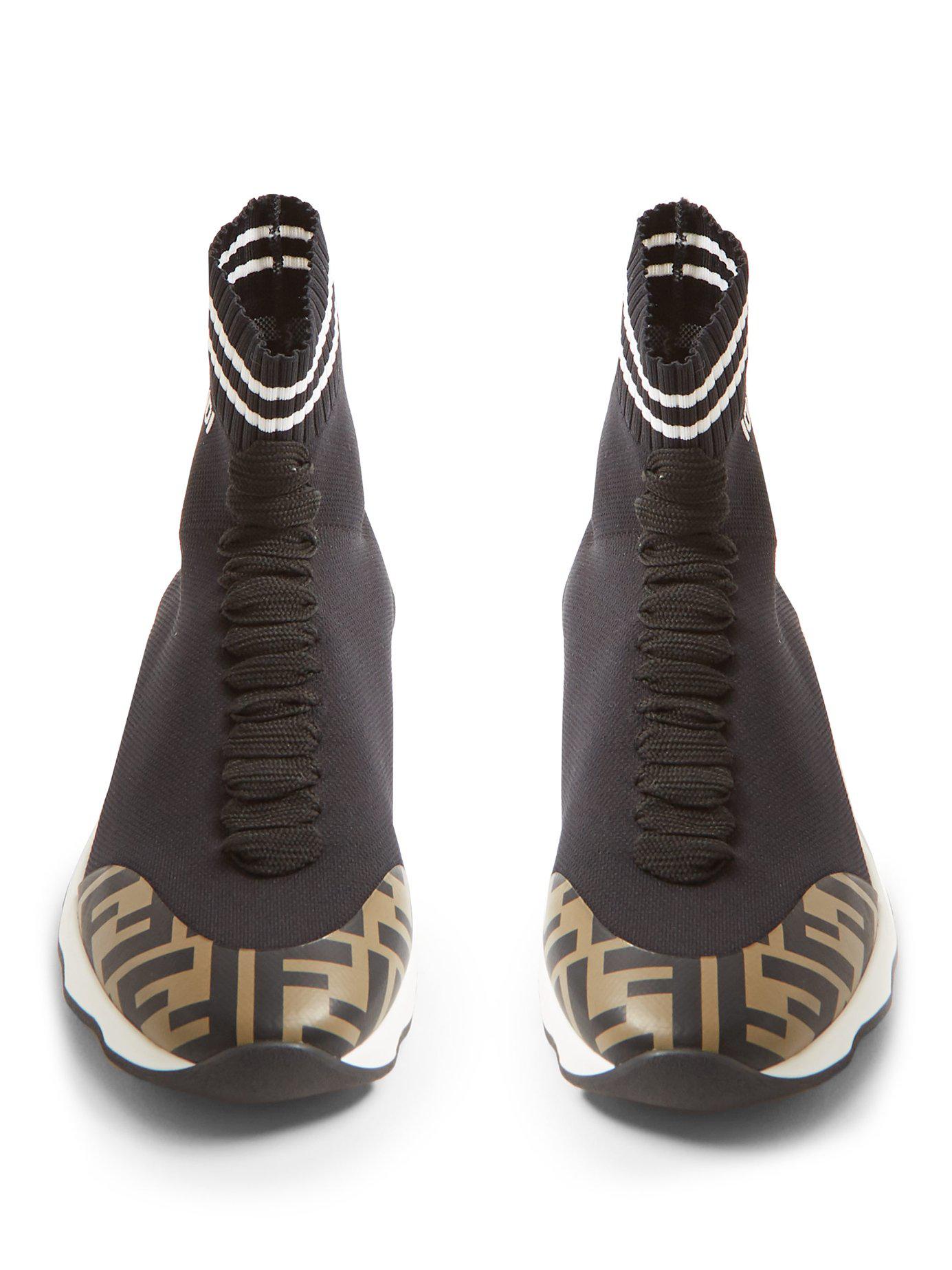 fendi print sock sneakers
