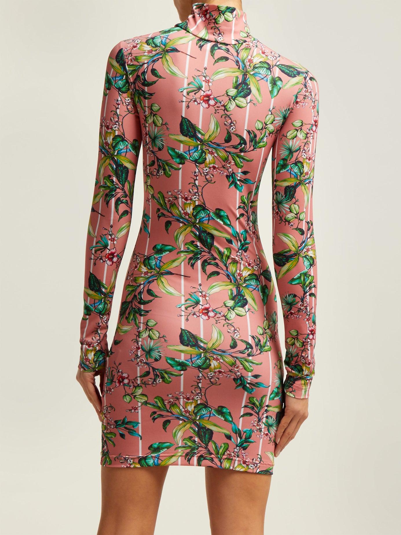 Vetements Synthetic Floral-print Stretch-jersey Mini Dress in Pink ...