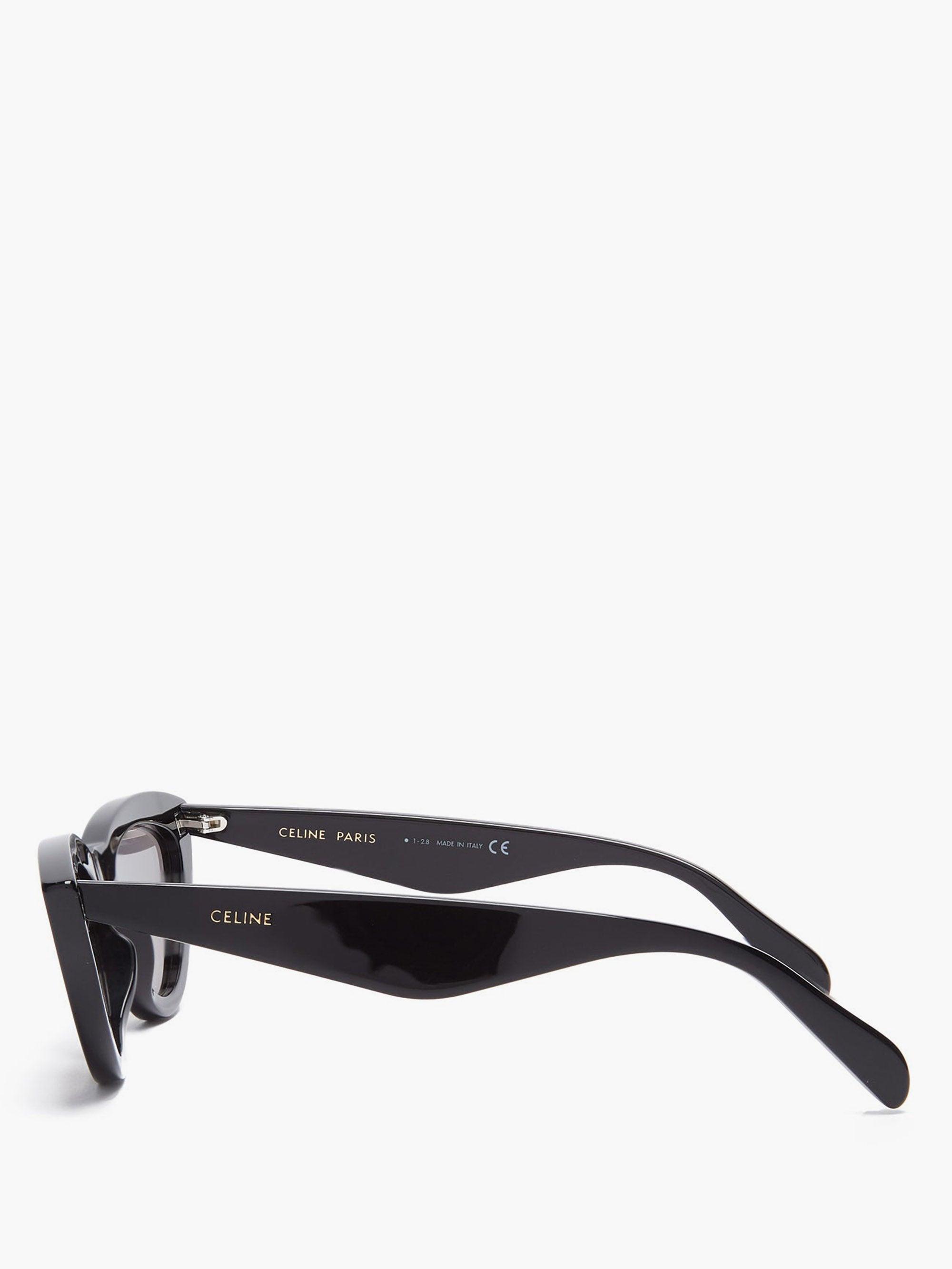 Celine Cat-eye Sunglasses in Shiny Black/Smoke (Black) - Save 31 ...