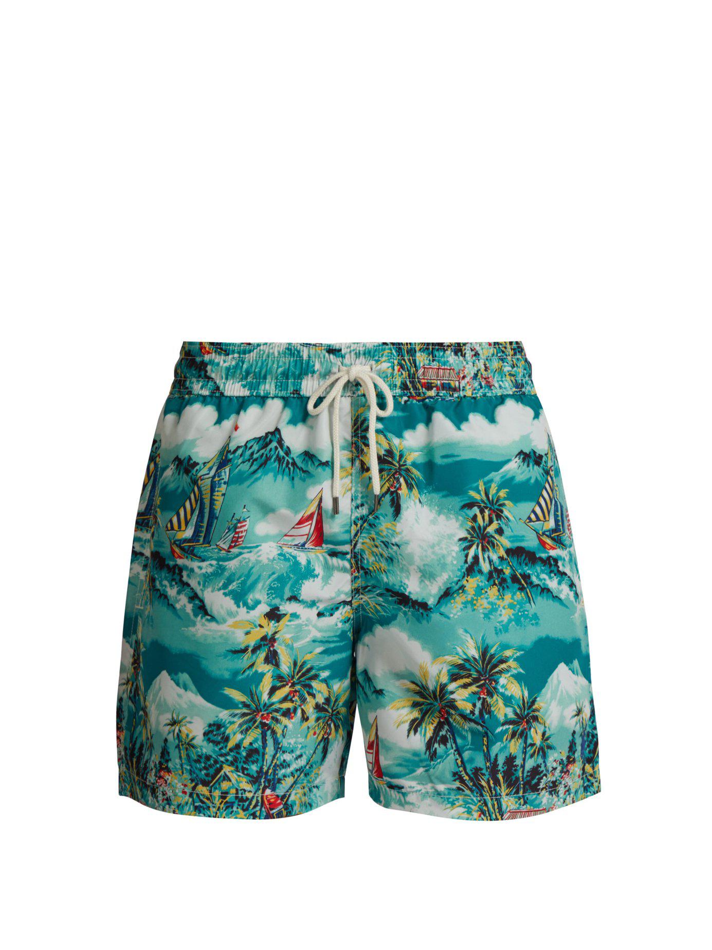 alto nitrógeno Prisionero de guerra Polo Ralph Lauren Hawaii Print Swim Shorts in Green for Men | Lyst