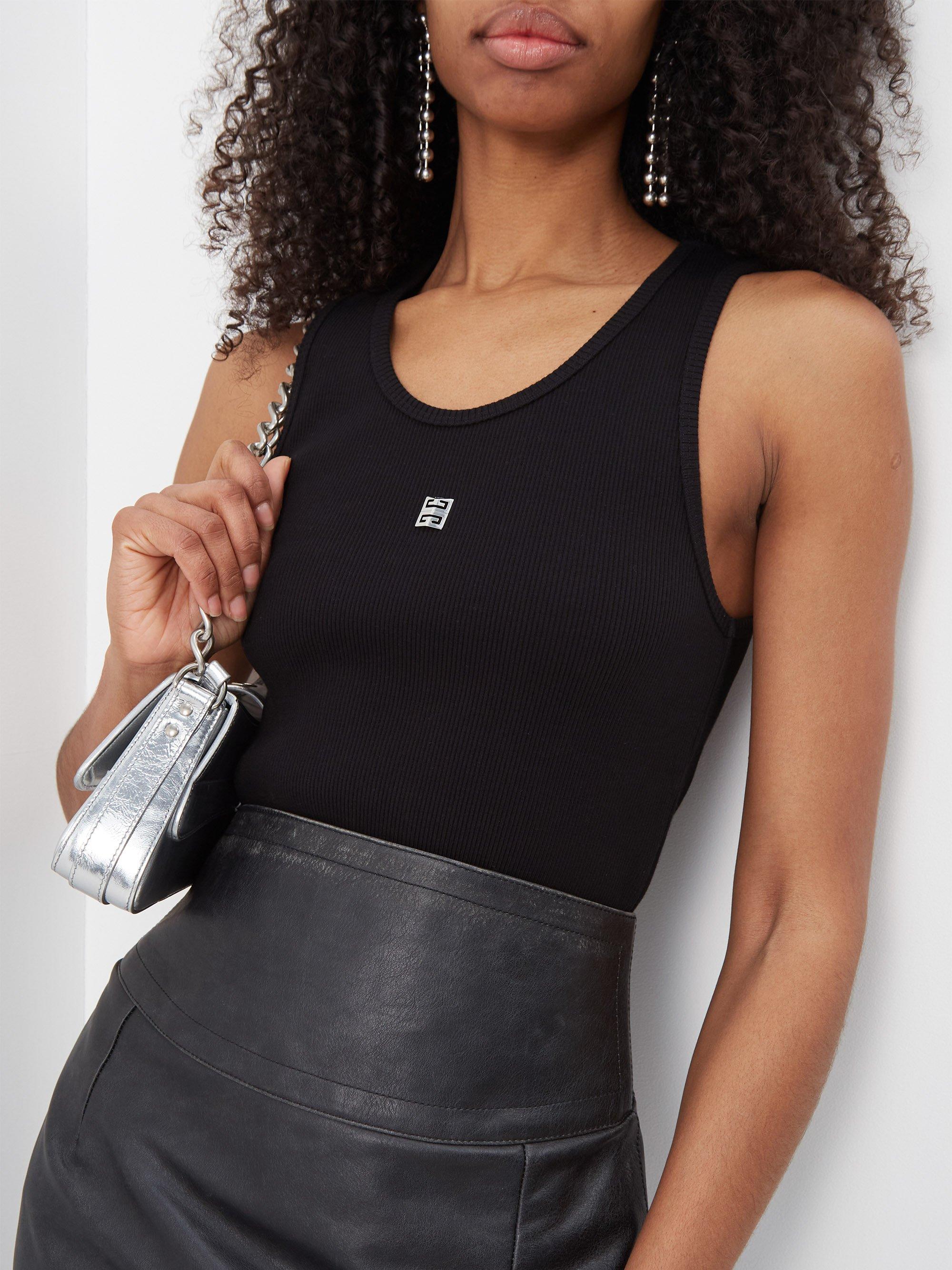 Givenchy 4g-logo Ribbed-knit Tank Top in Black | Lyst
