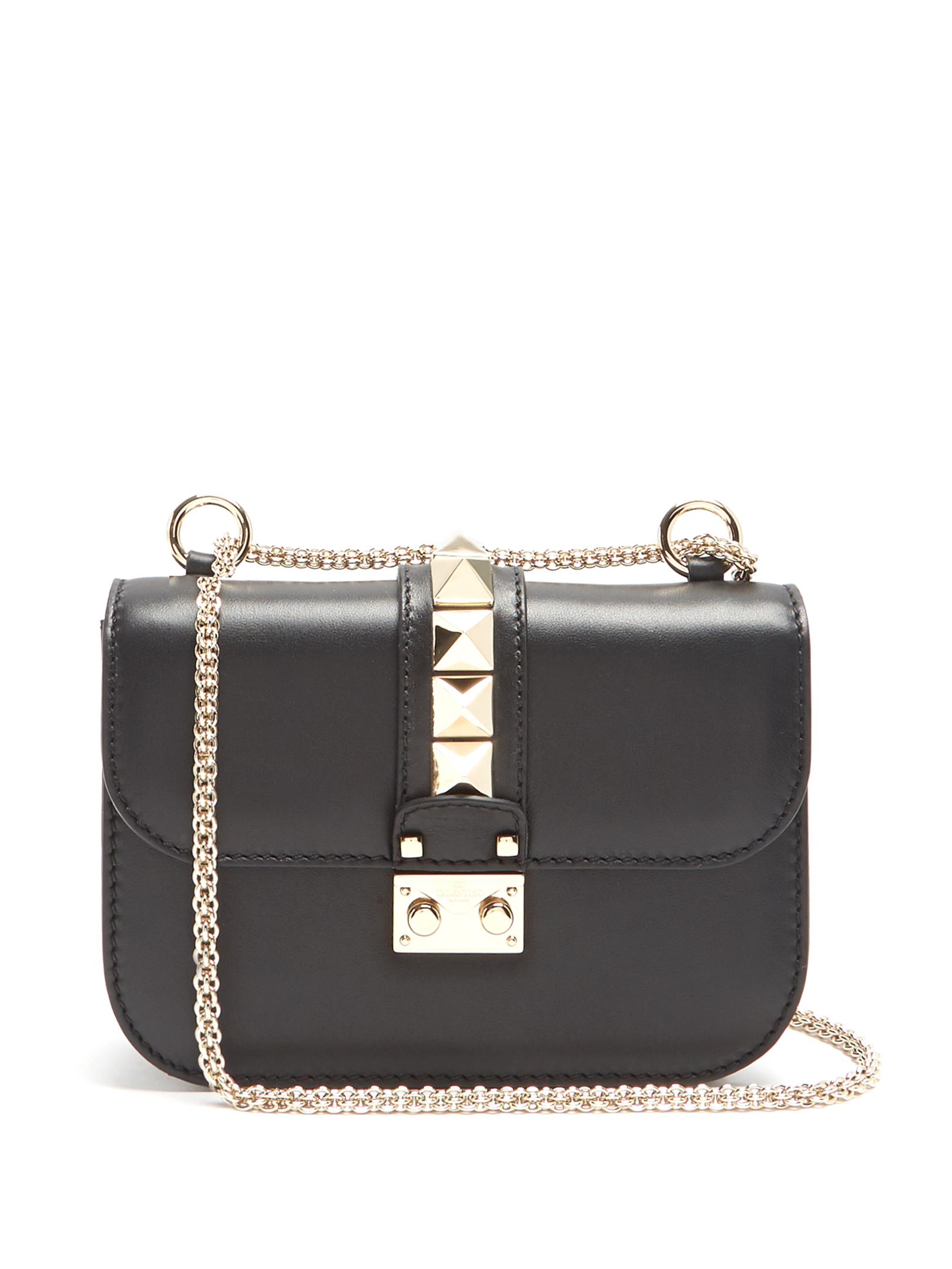 Valentino Lock Small Leather Shoulder Bag in Black - Lyst