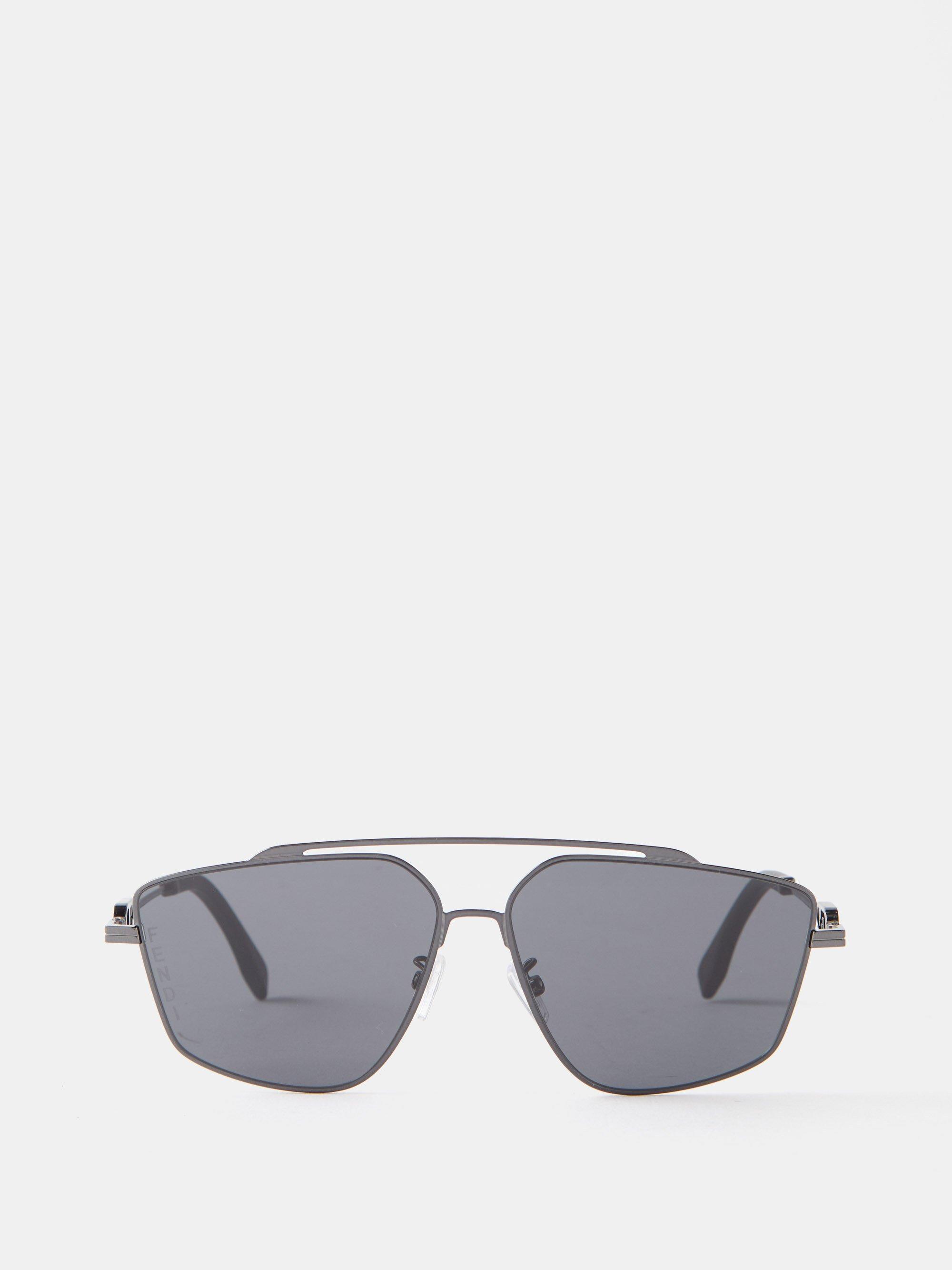 Fendi O' Lock Aviator Metal Sunglasses in Gray for Men | Lyst