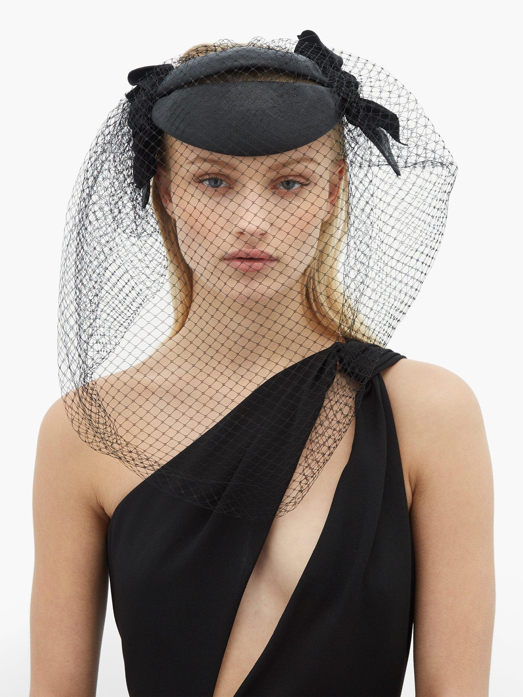 Gucci Velvet-bow Net And Straw 