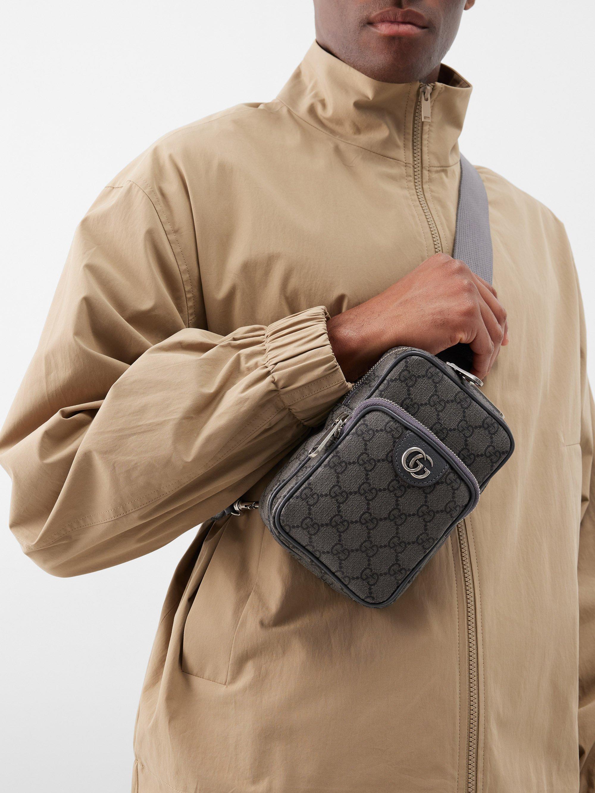 Gucci - Men - Leather-trimmed Monogrammed Supreme Coated-canvas Messenger Bag Brown
