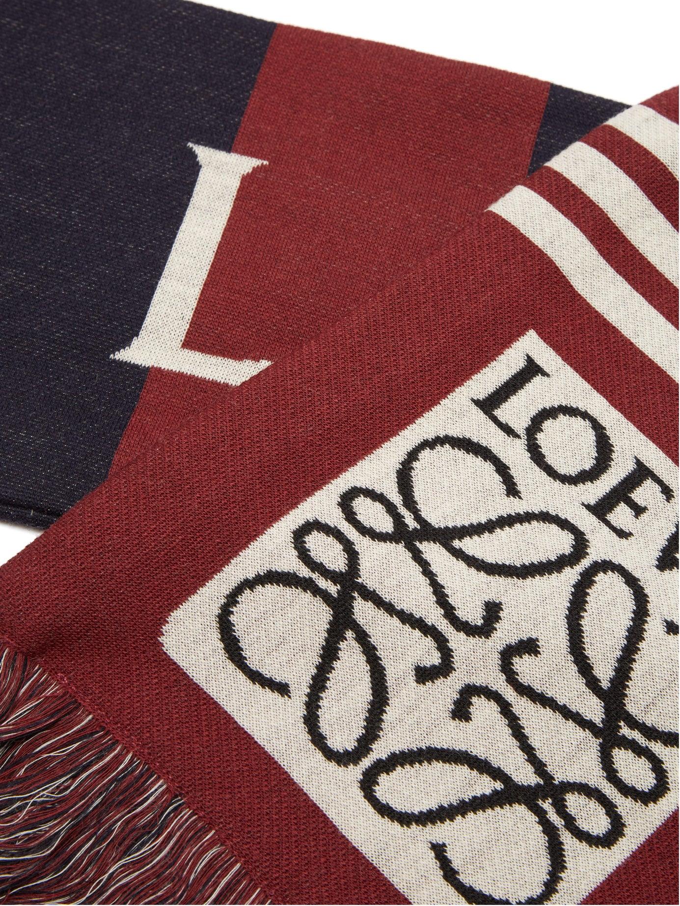 Loewe Logo-jacquard Wool-piquÃ© Scarf for Men - Lyst