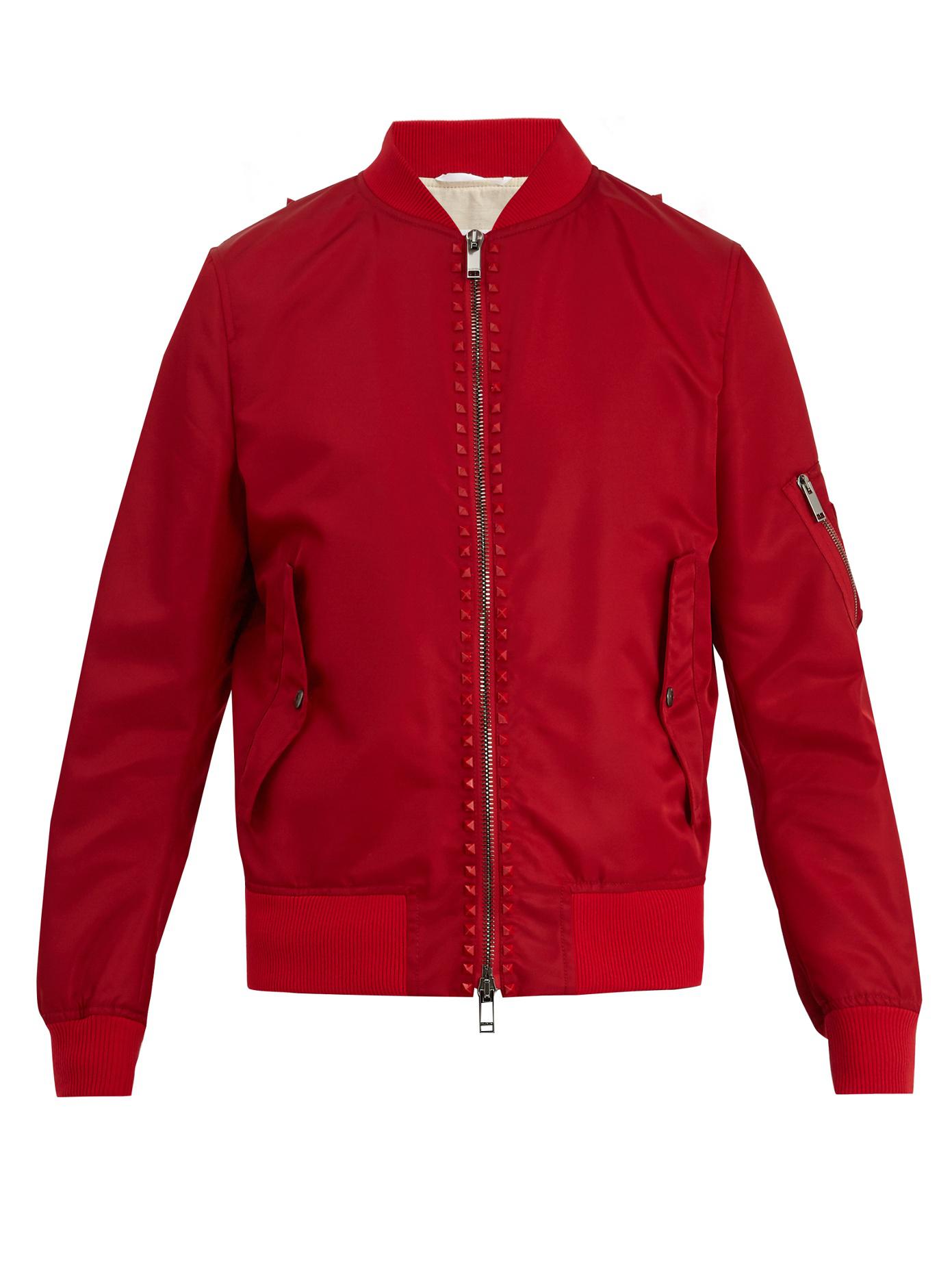valentino rockstud bomber jacket