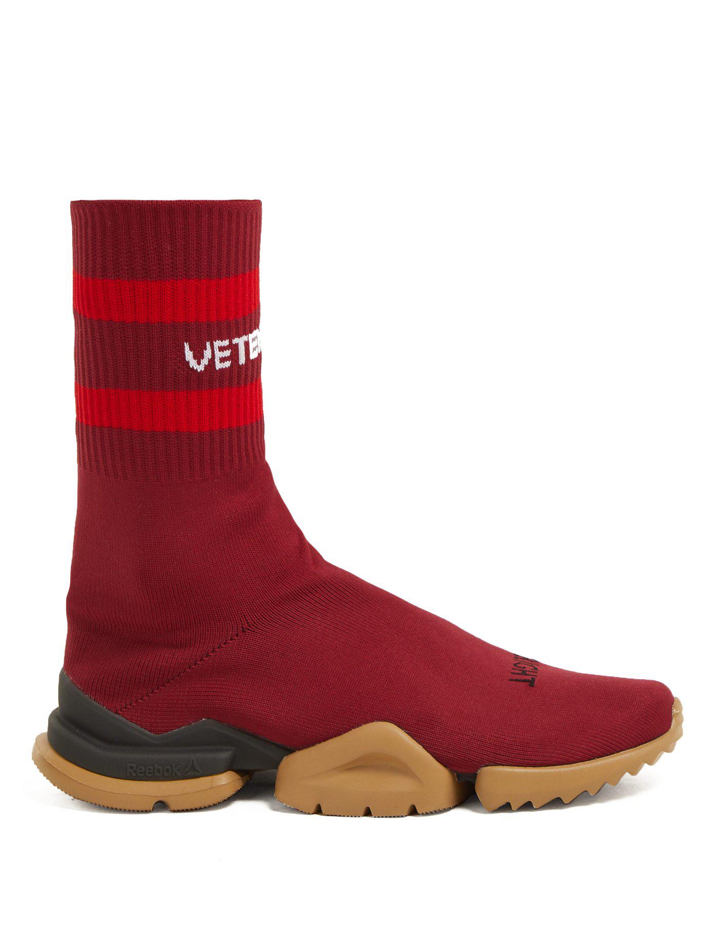 Vetements X Reebok Classic Sock Sneakers in Bordeaux (Red) | Lyst
