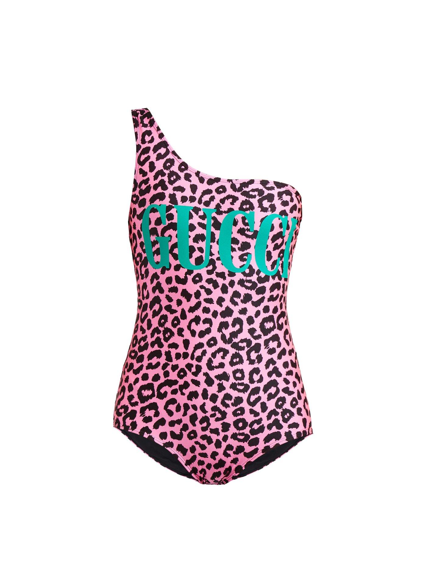 Gucci Leopard Print Sparkling Swimsuit In Pink | Lyst Canada