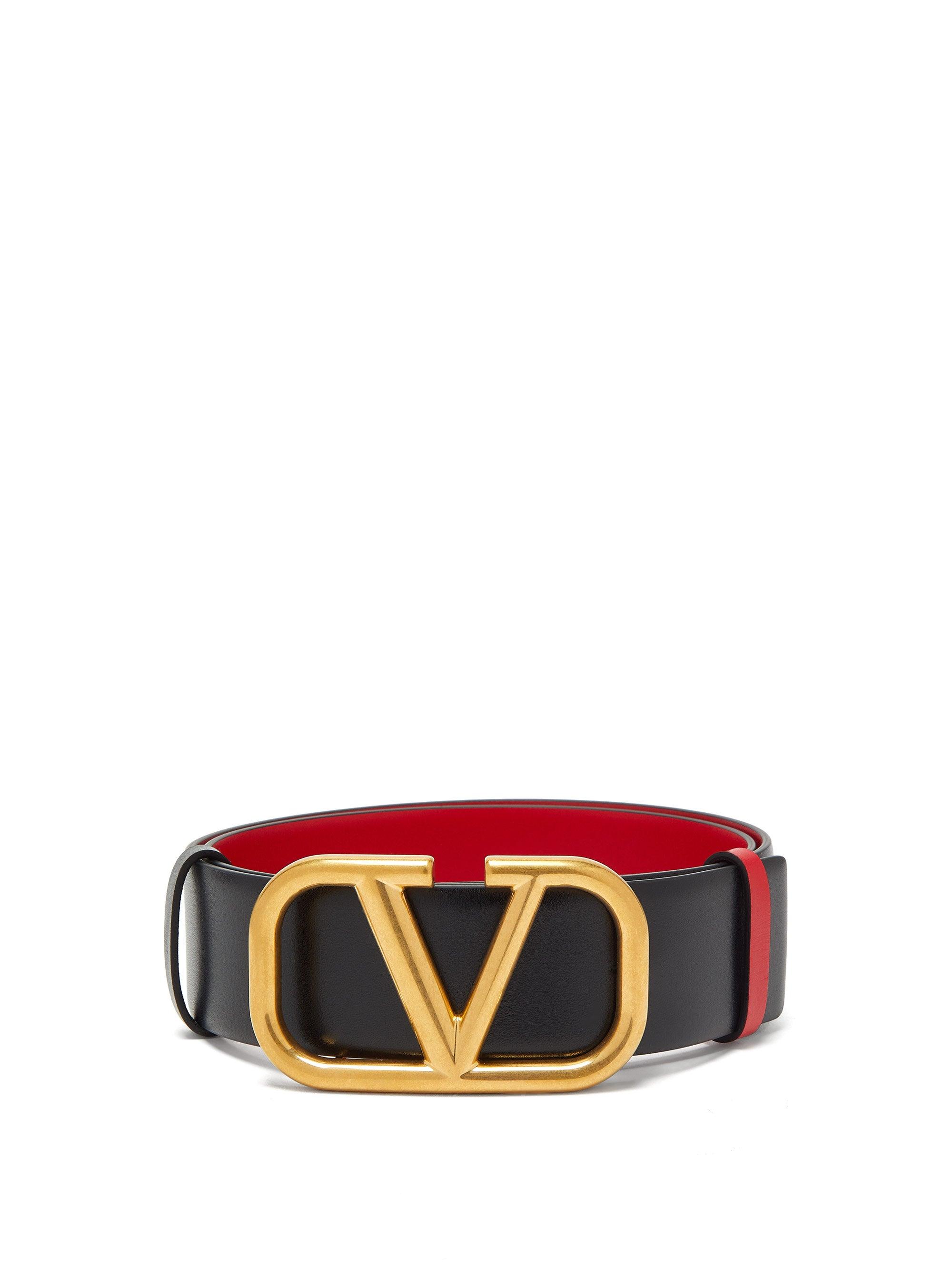 Valentino Garavani Vlogo Reversible Leather Belt Lyst