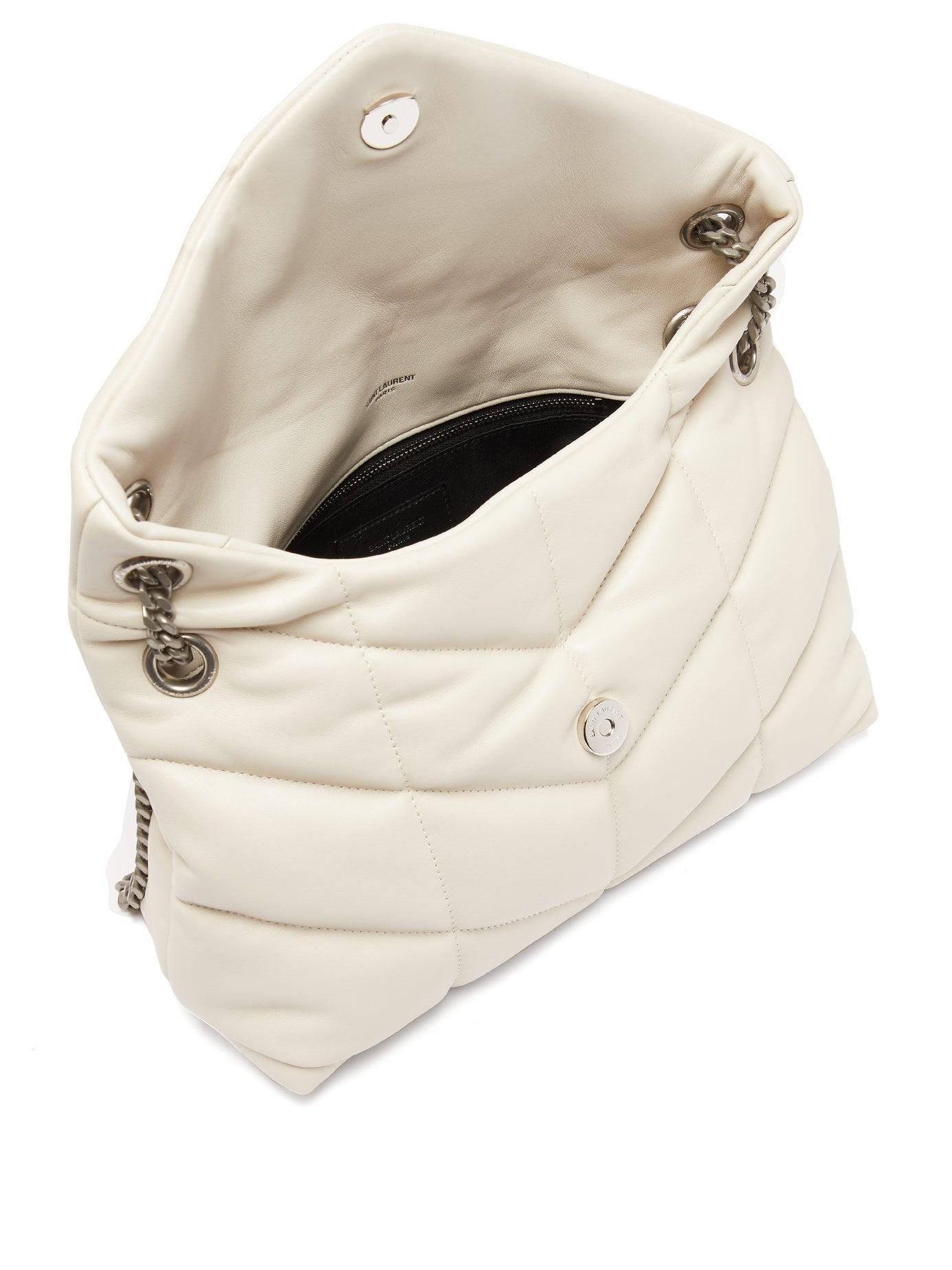 Saint Laurent - Authenticated Loulou Puffer Handbag - Leather White Plain for Women, Never Worn