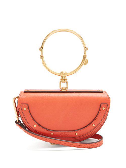 nile minaudière leather crossbody bag
