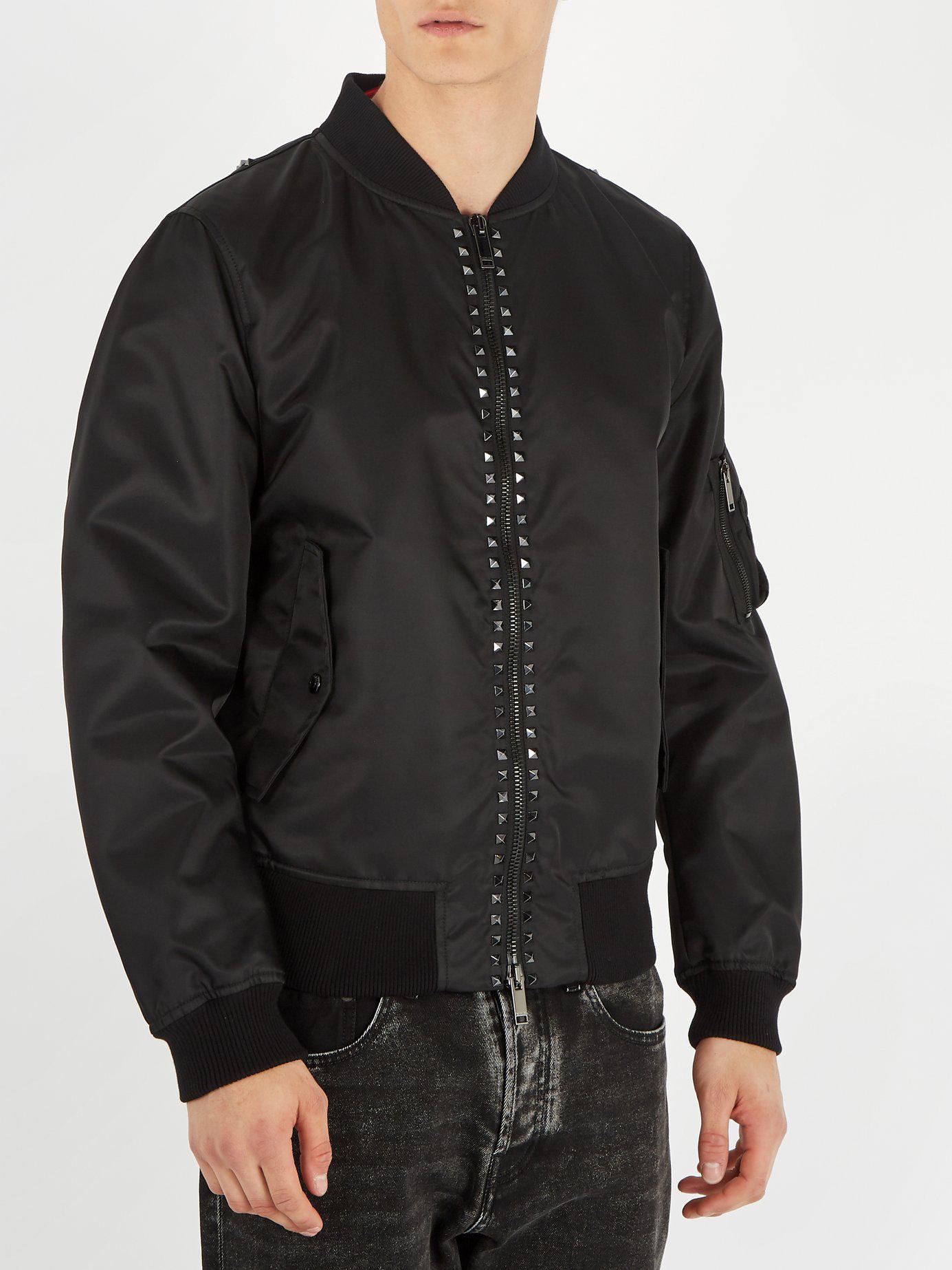 valentino rockstud bomber jacket