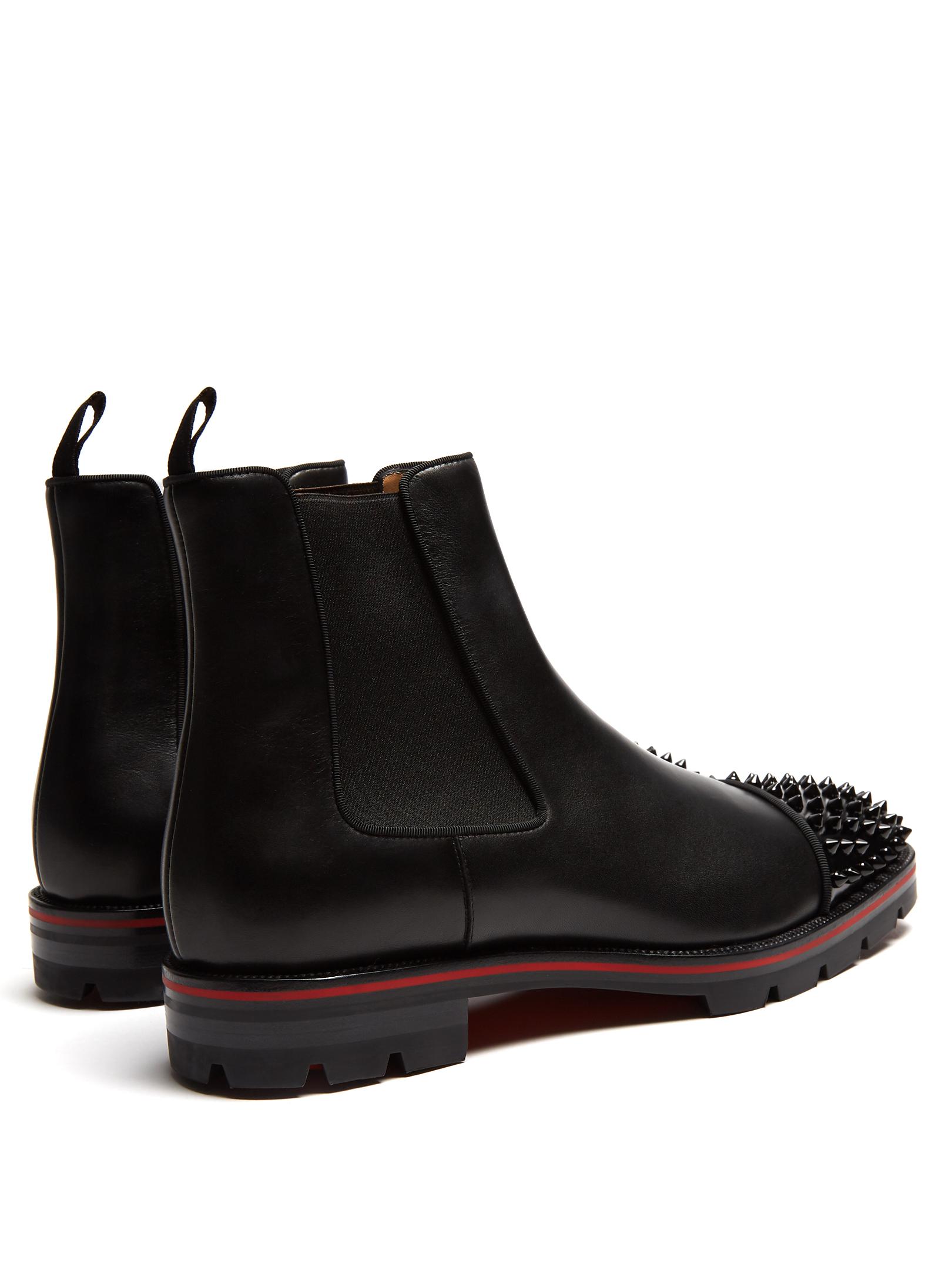 Christian Louboutin Melon Leather Chelsea Boots in Black for Men - Lyst