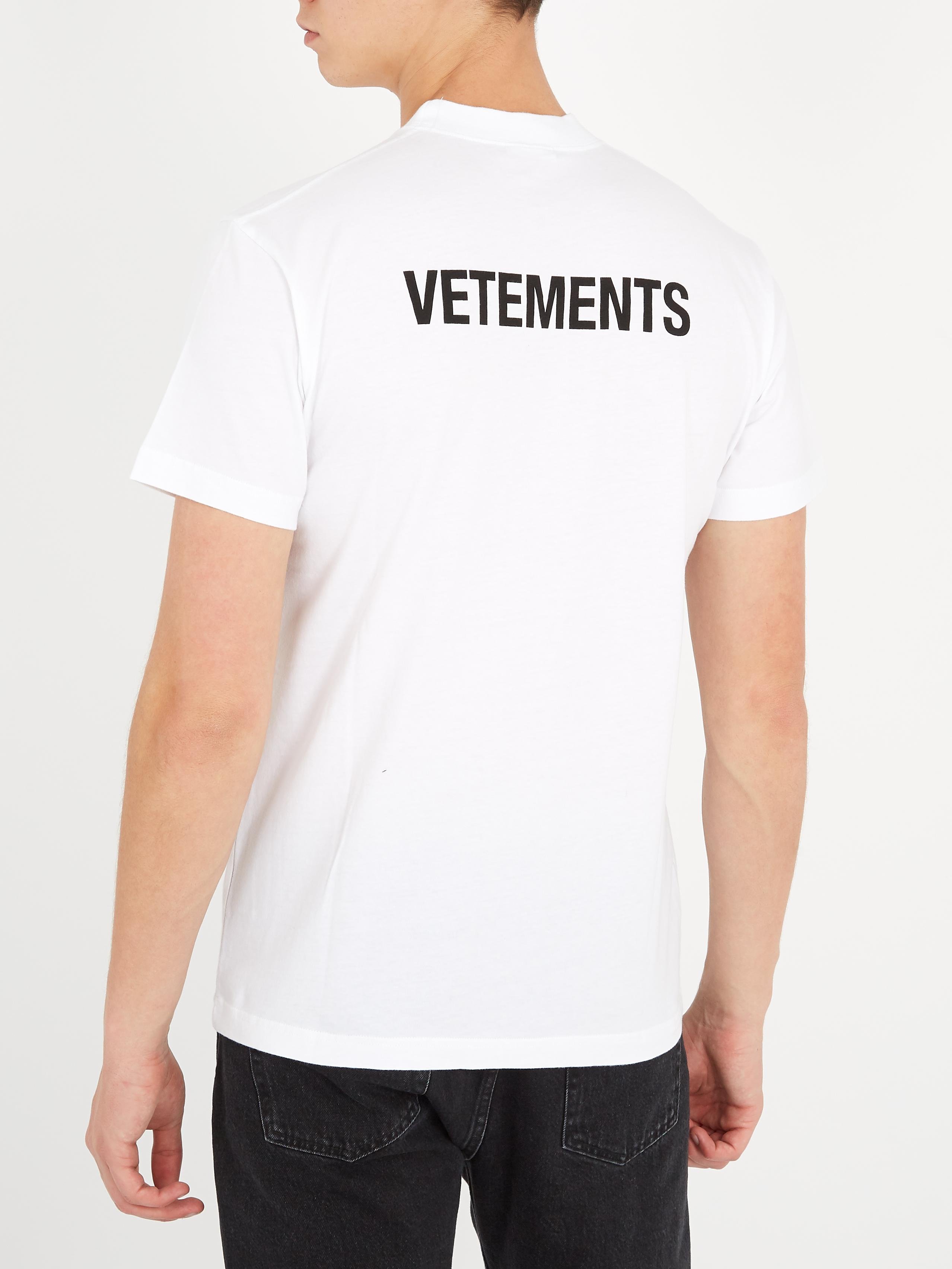 Vetements Staff Cotton T-shirt in White for Men - Lyst