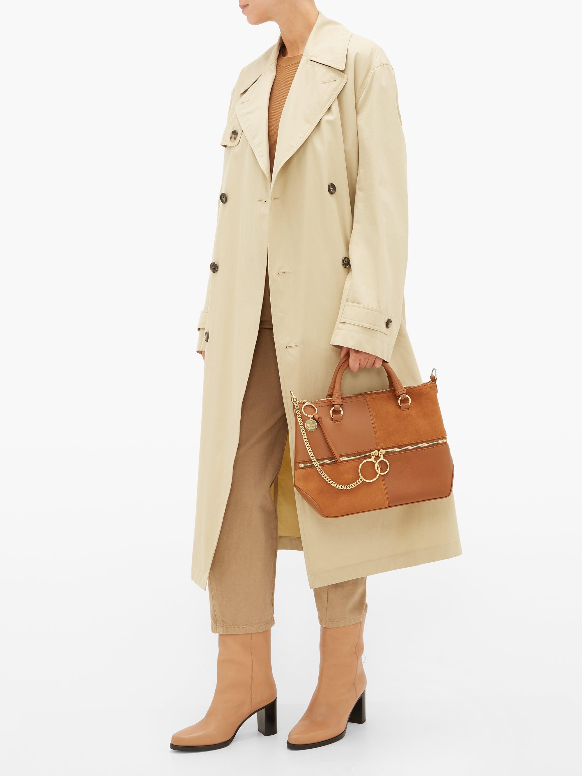 See By Chloé Emy Medium Suede And Leather Bag in Tan (Brown) - Lyst