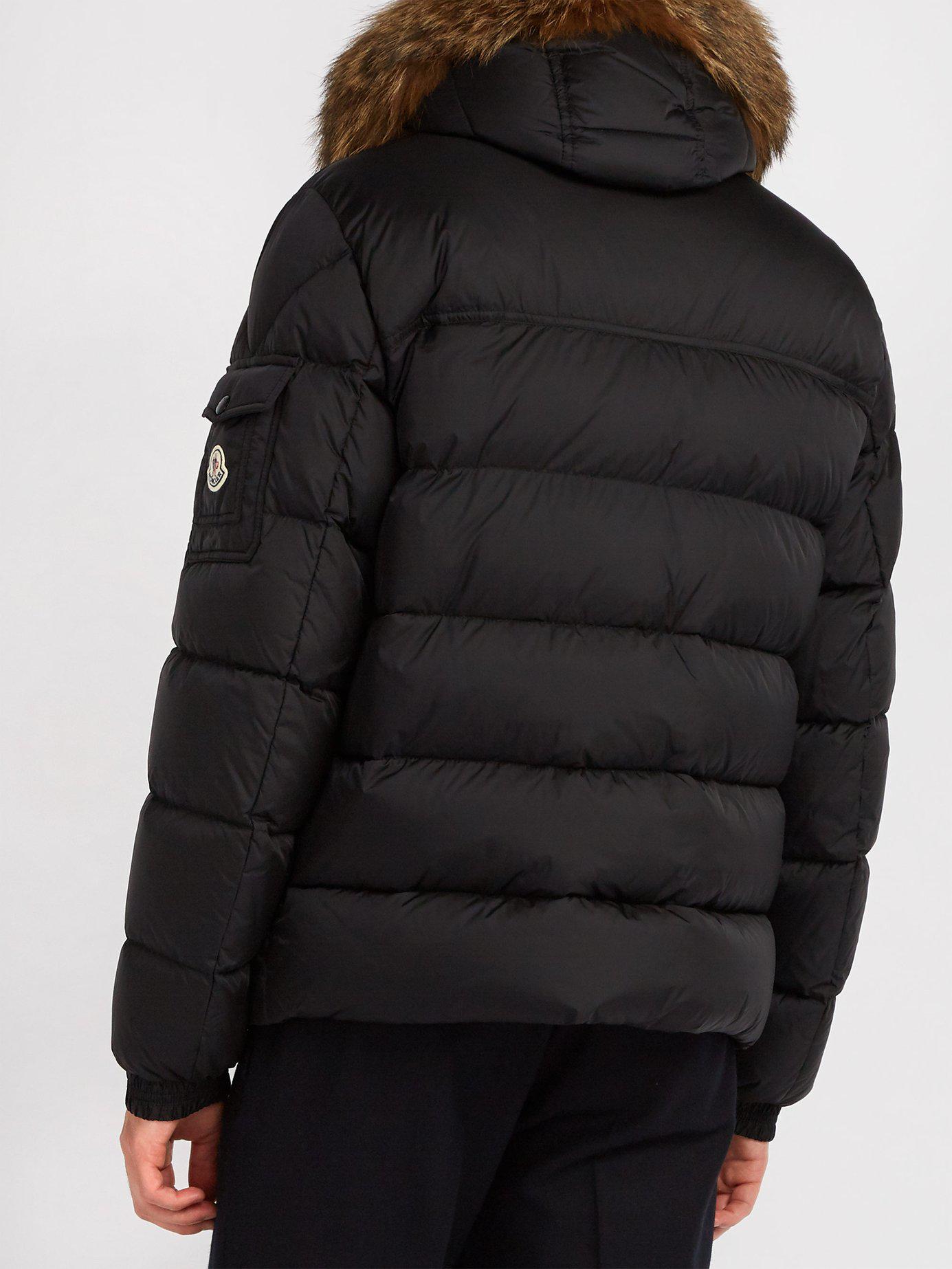 Moncler Synthetic Marque Quilted-down Jacket in Black for Men - Lyst