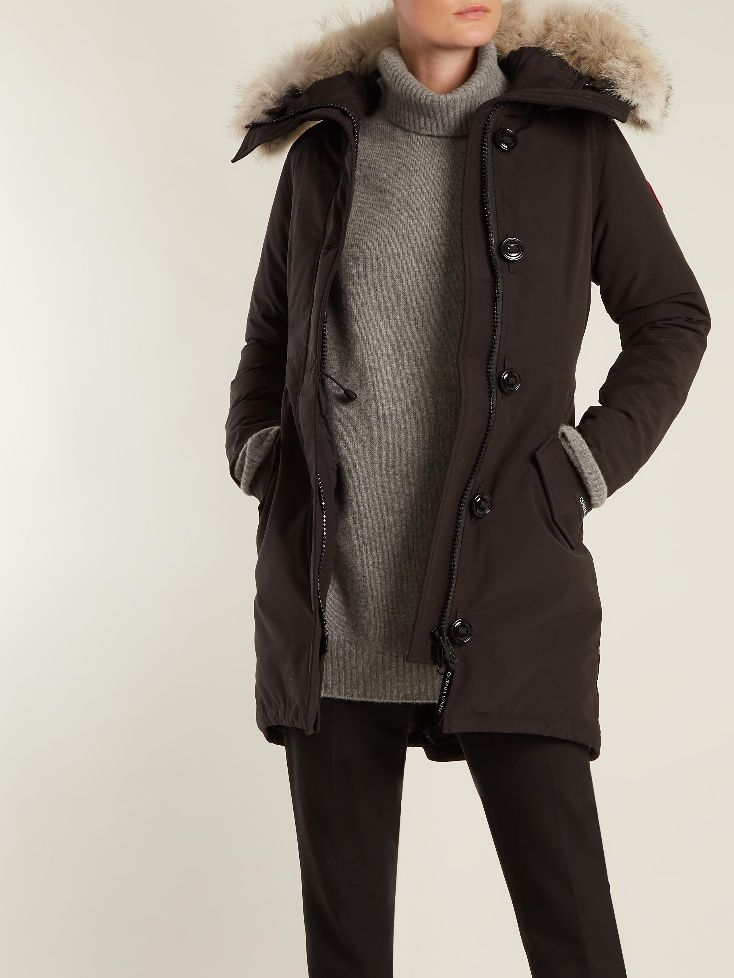 canada goose rossclair fur-trimmed down coat canada goose rossclair fur-trimmed down coat