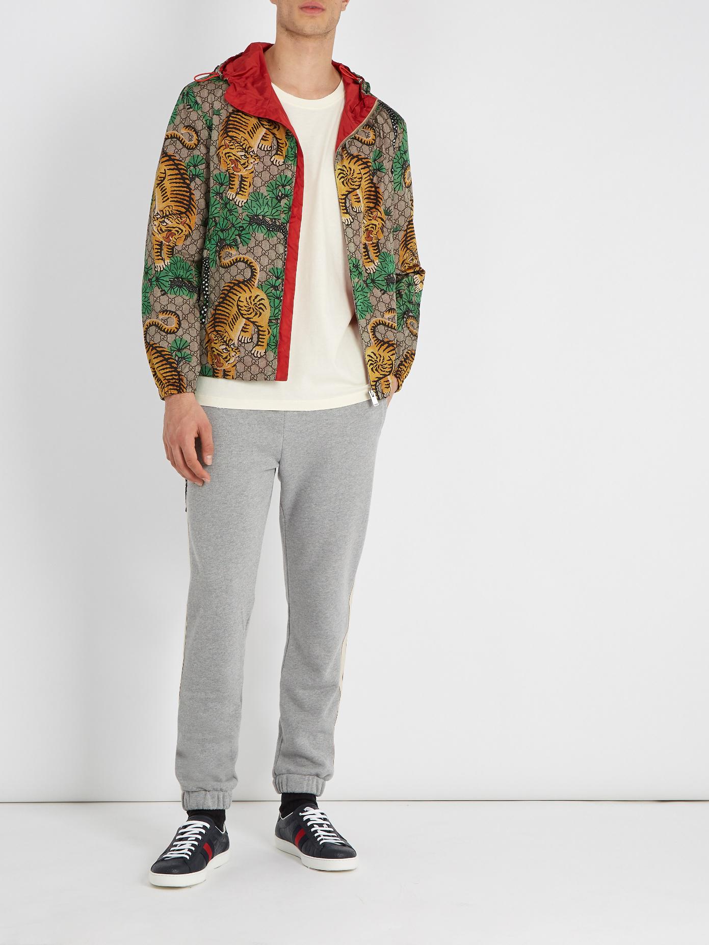 Gucci Synthetic Bengal Tiger Print Jacket in Green for Men | Lyst UK