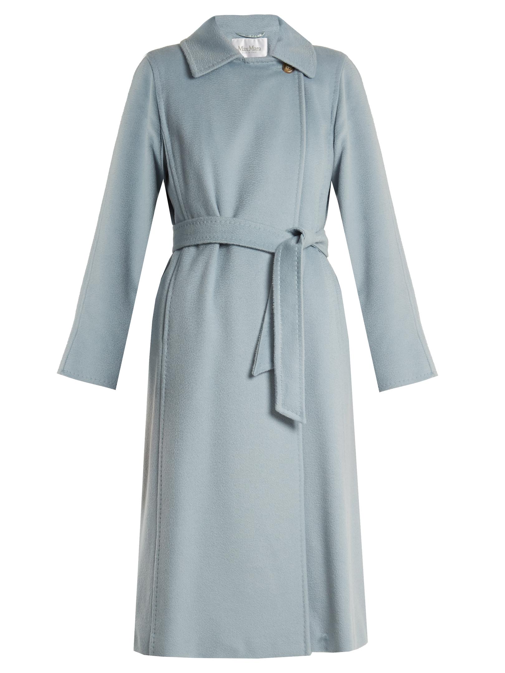 Max Mara Satin Soldato Coat in Light Blue (Blue) | Lyst Canada